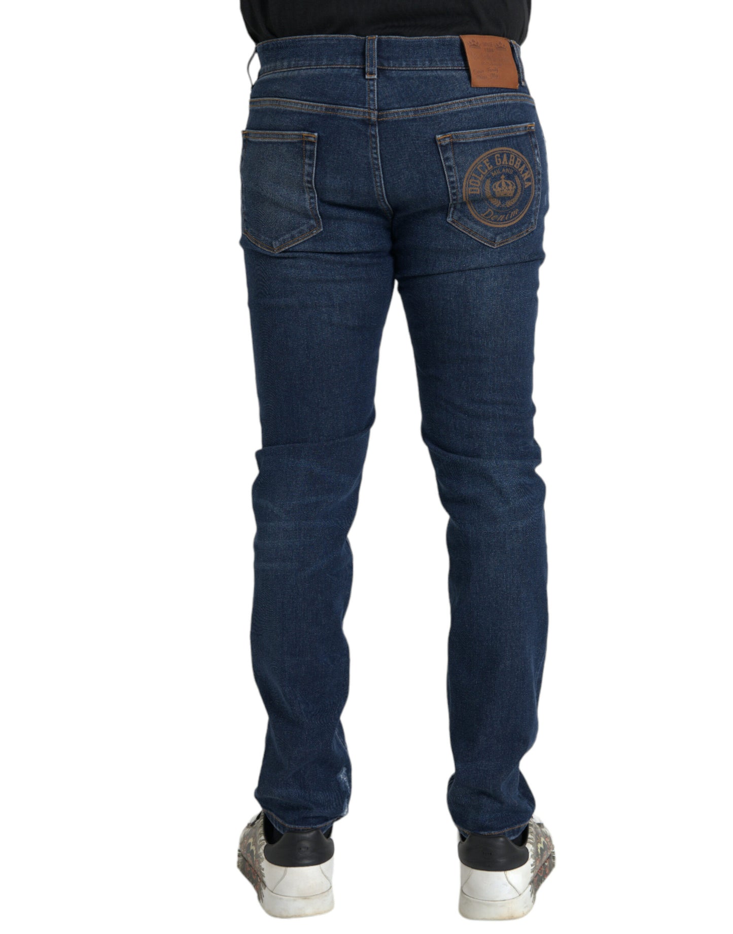 Dolce &amp; Gabbana Blue Slim Fit Cotton Skinny Men Denim Jeans