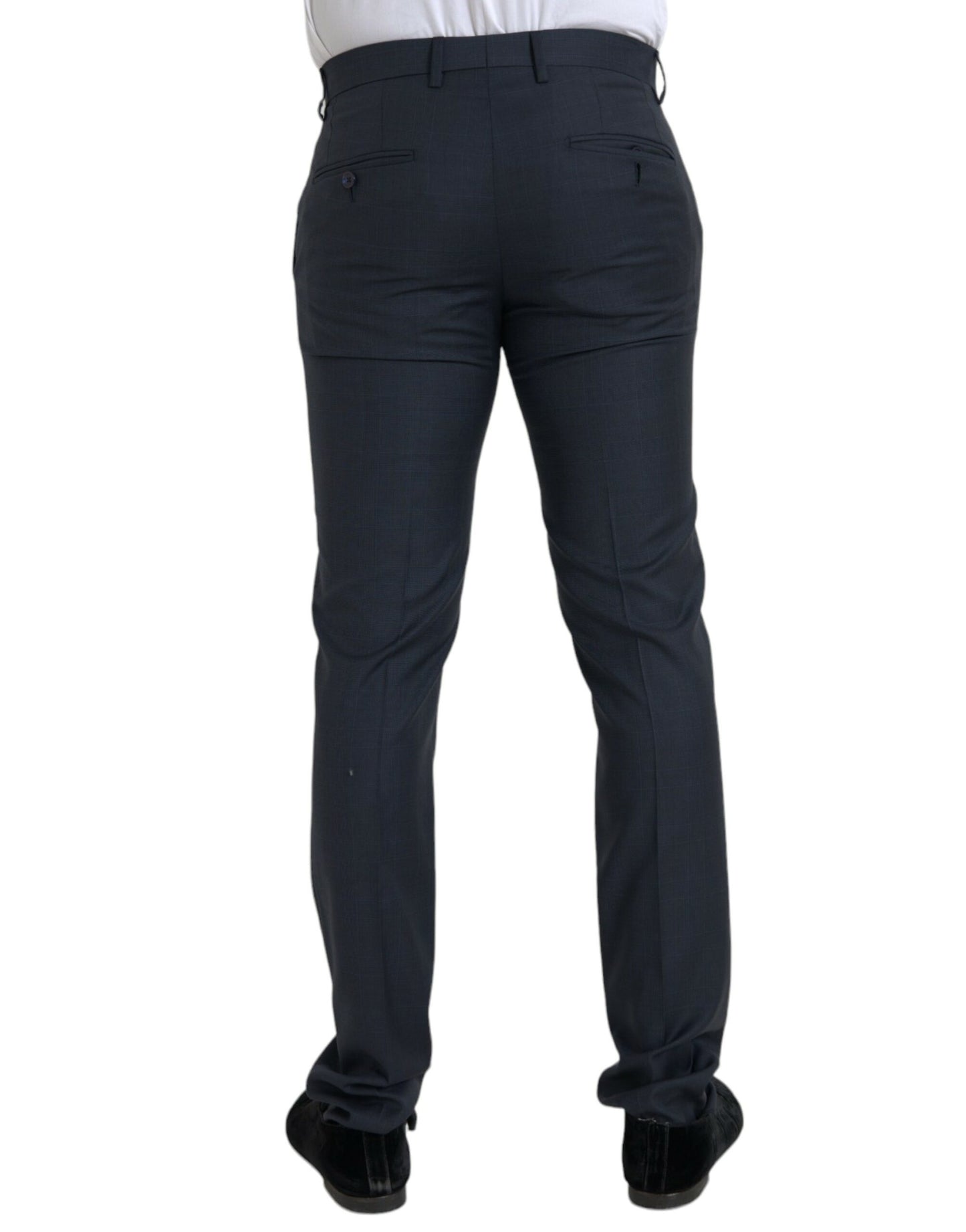 Dolce &amp; Gabbana Blue Wool Men's Skinny Dress Pants