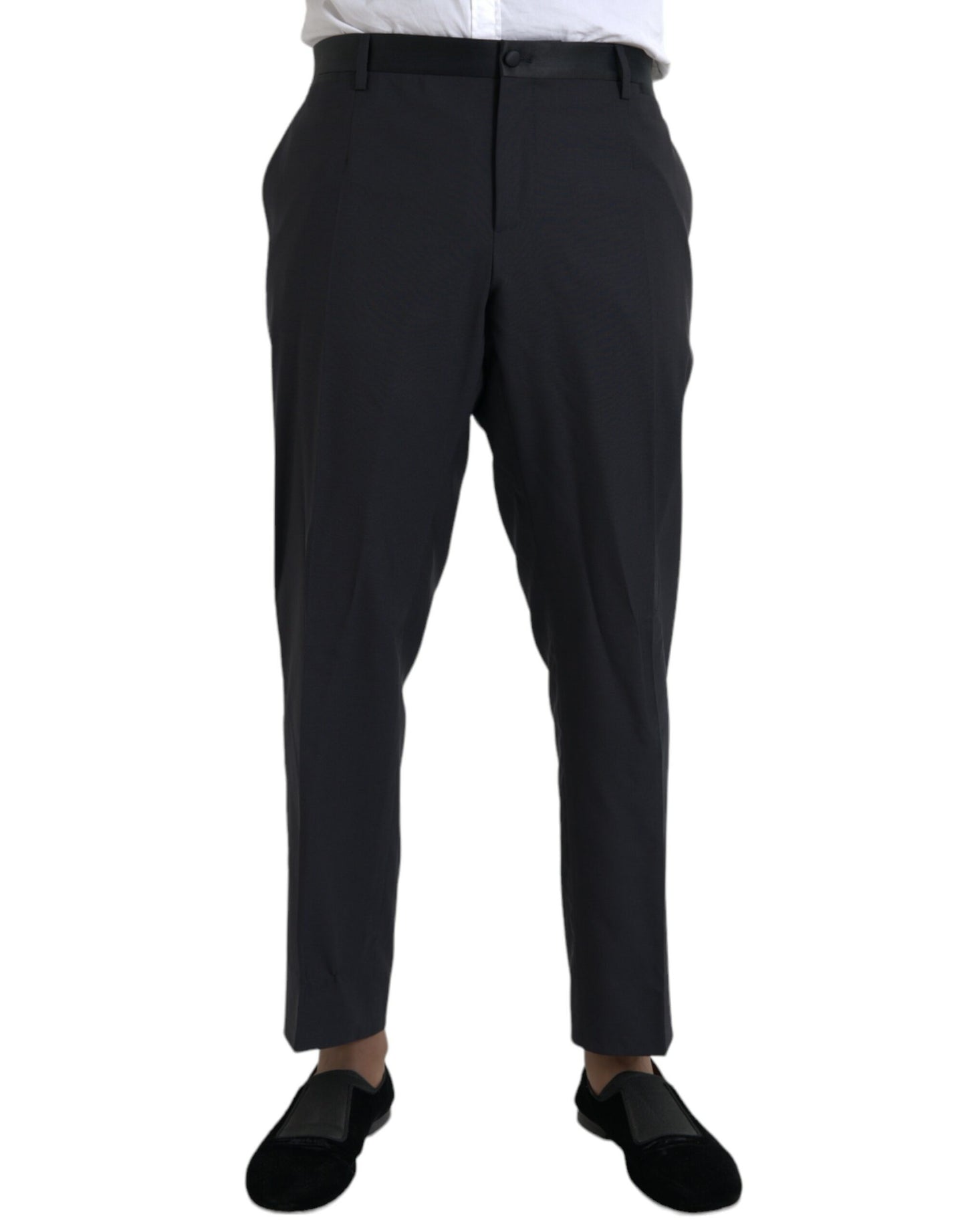 Dolce &amp; Gabbana Blue Wool Men's Skinny Dress Pants