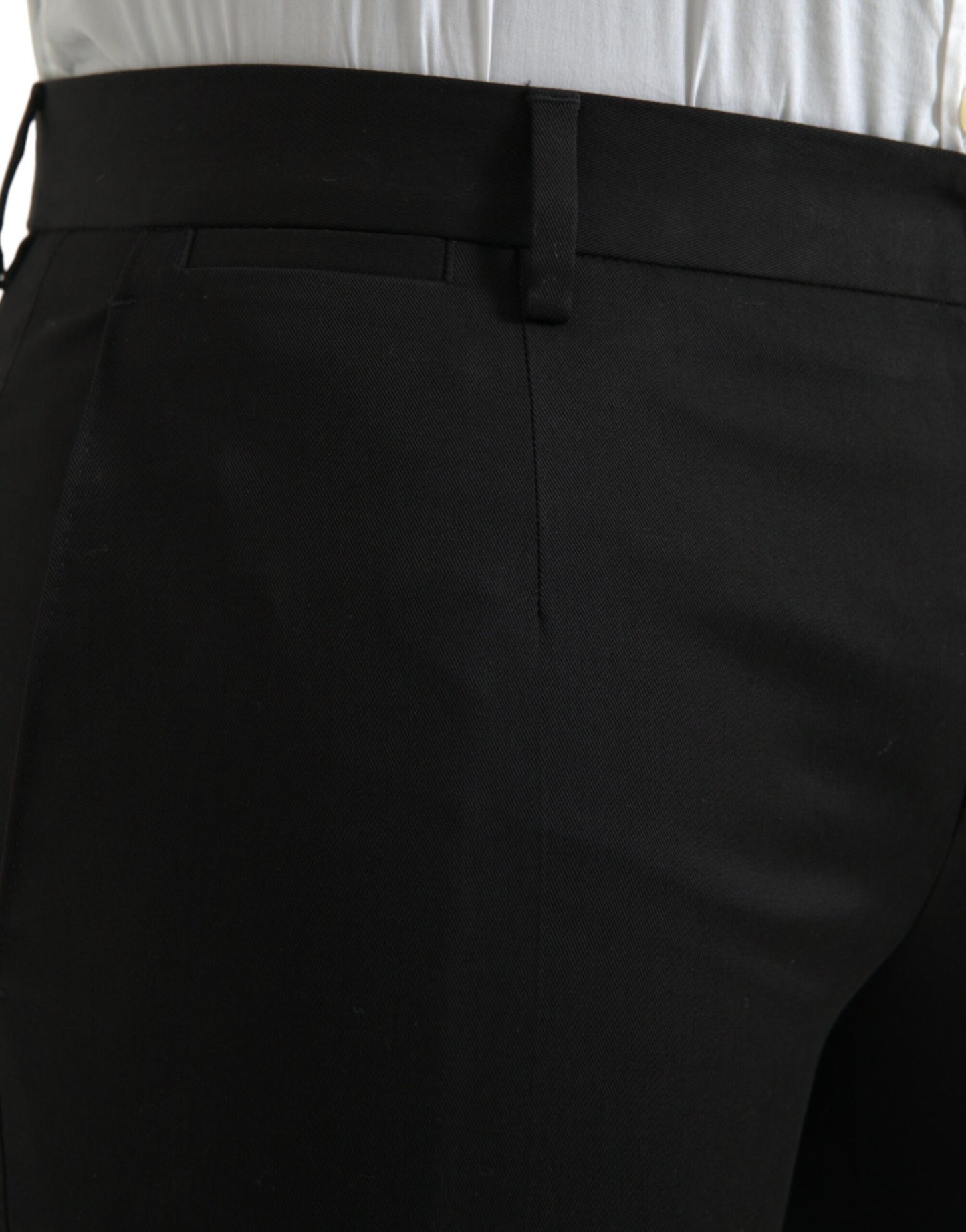 Dolce &amp; Gabbana Black Cotton Stretch Skinny Dress Pants