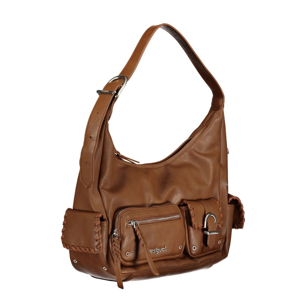 Desigual Braune Polyethylen-Handtasche