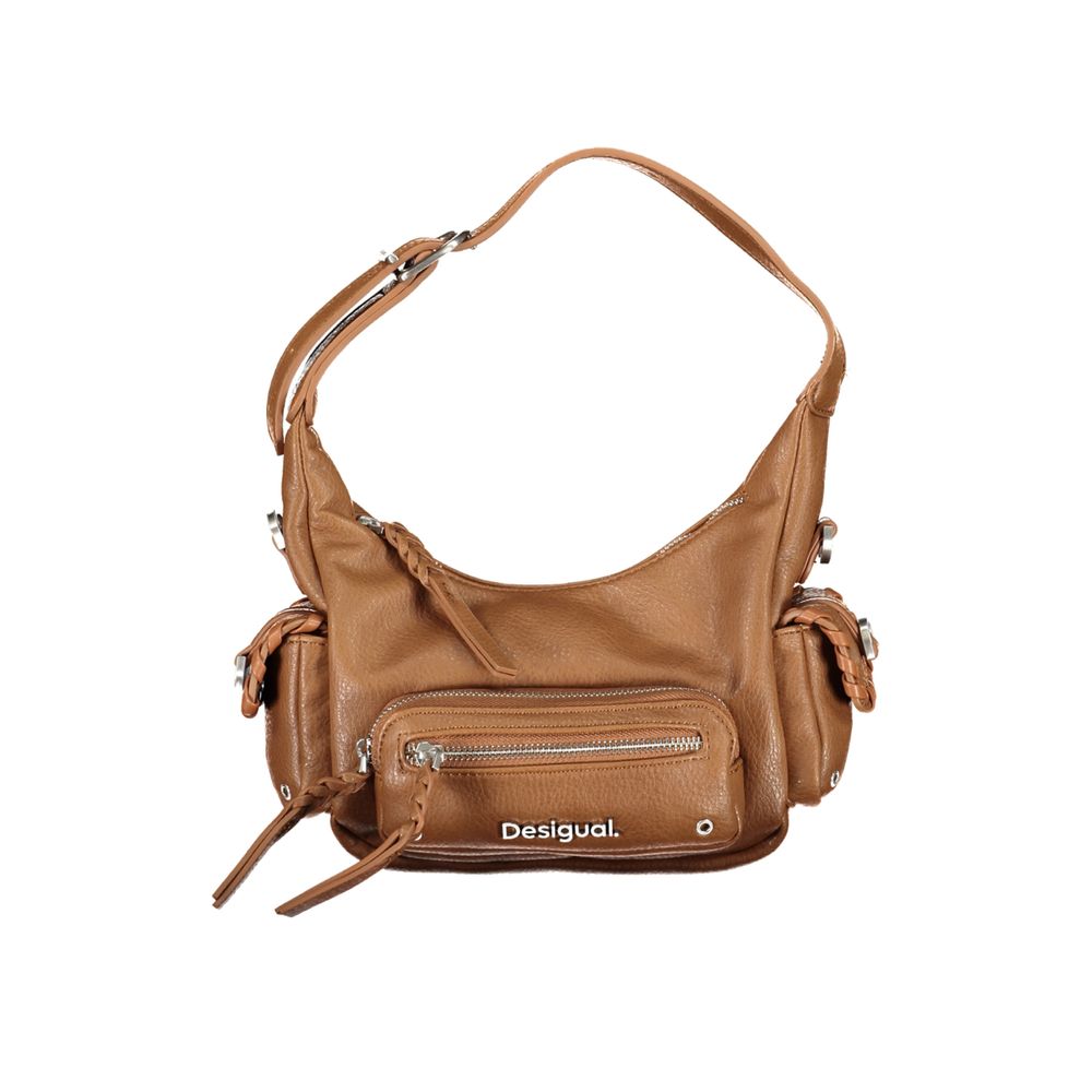 Desigual Braune Polyethylen-Handtasche