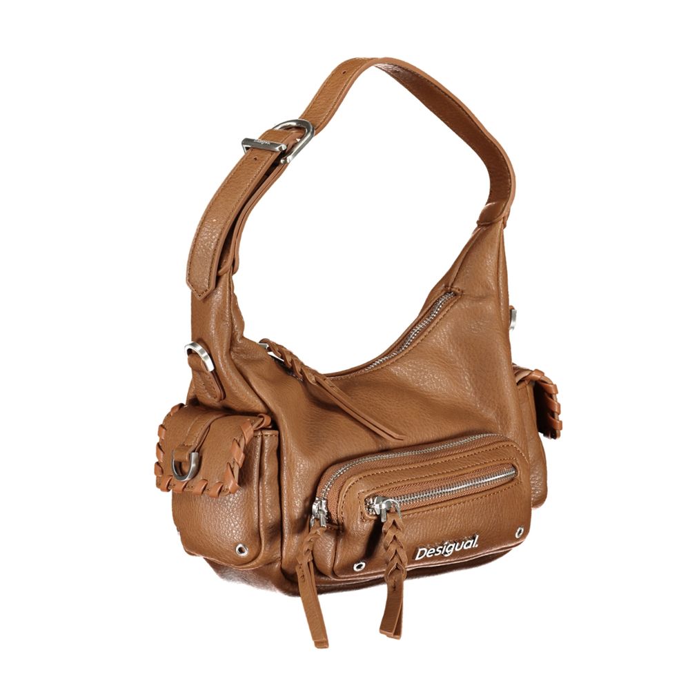 Desigual Braune Polyethylen-Handtasche