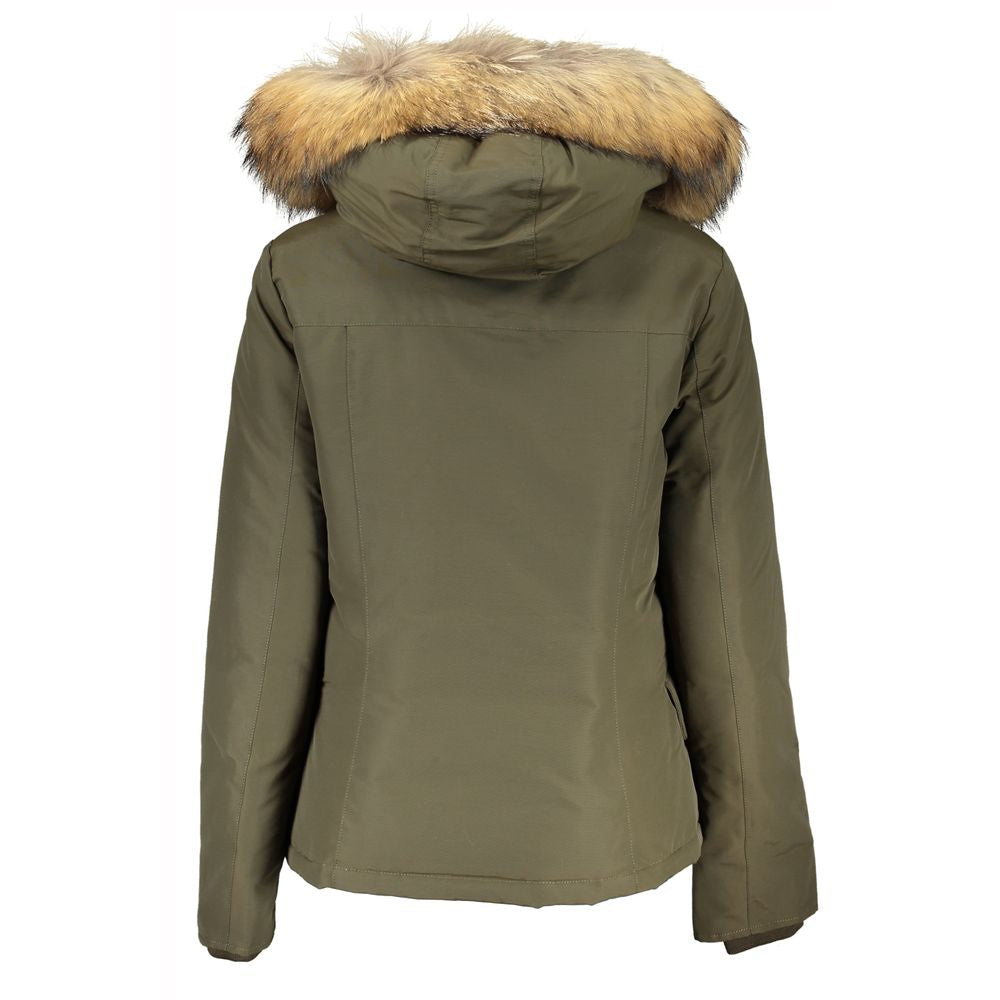 Woolrich Green Cotton Jackets &amp; Coats