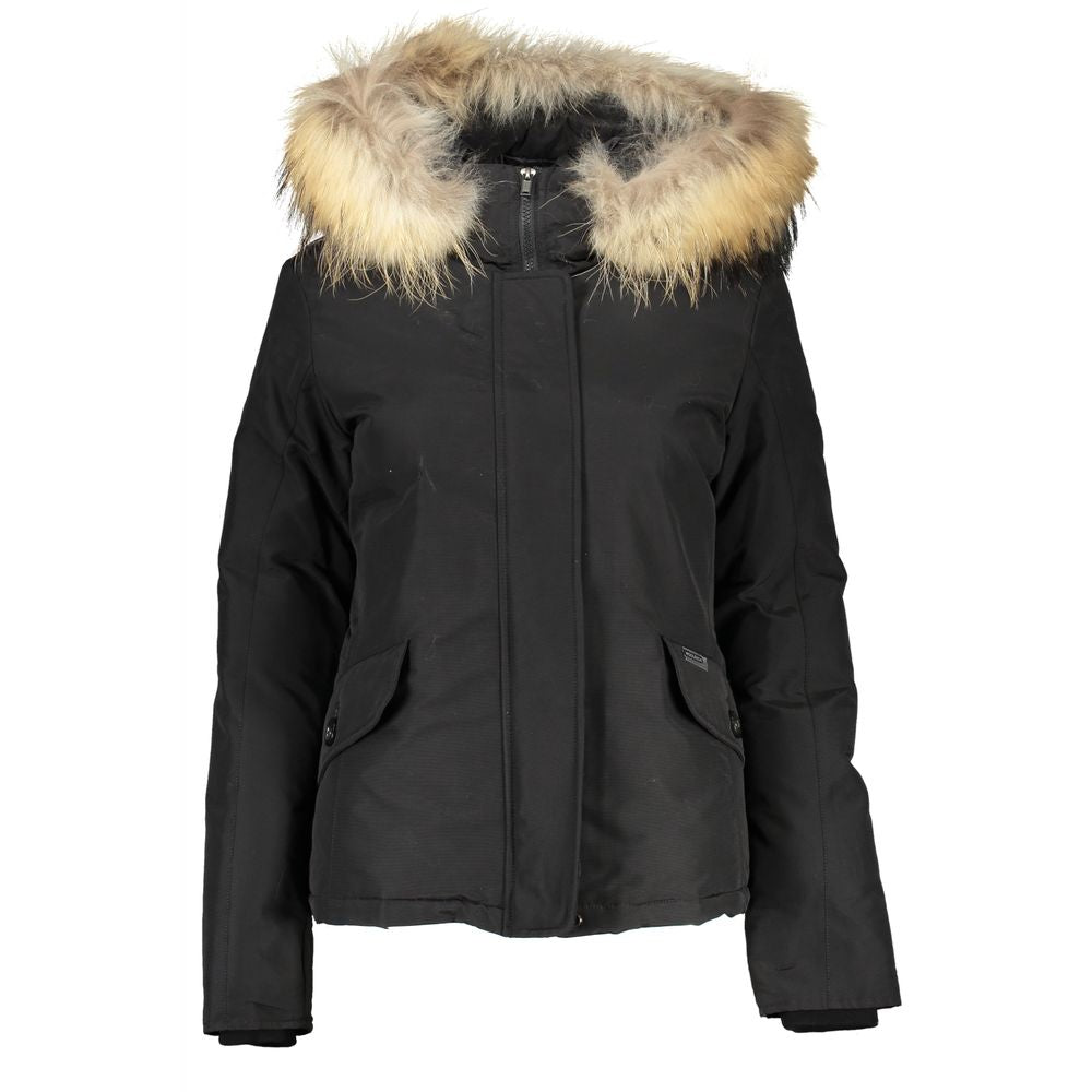 Woolrich Black Cotton Jackets &amp; Coats