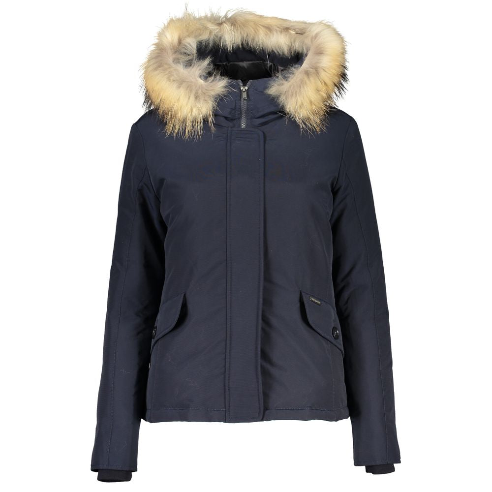 Woolrich Blue Cotton Jackets &amp; Coats