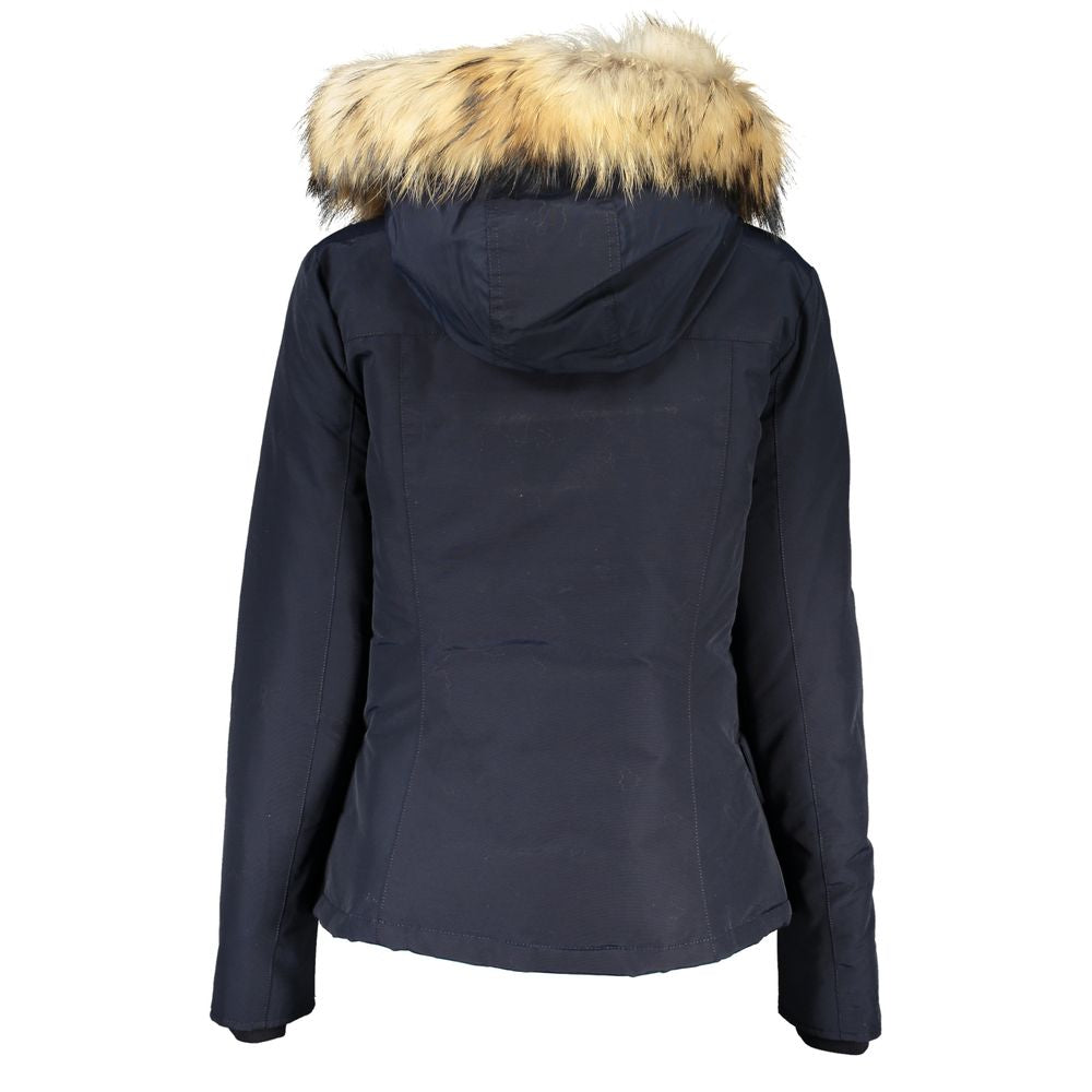 Woolrich Blue Cotton Jackets &amp; Coats