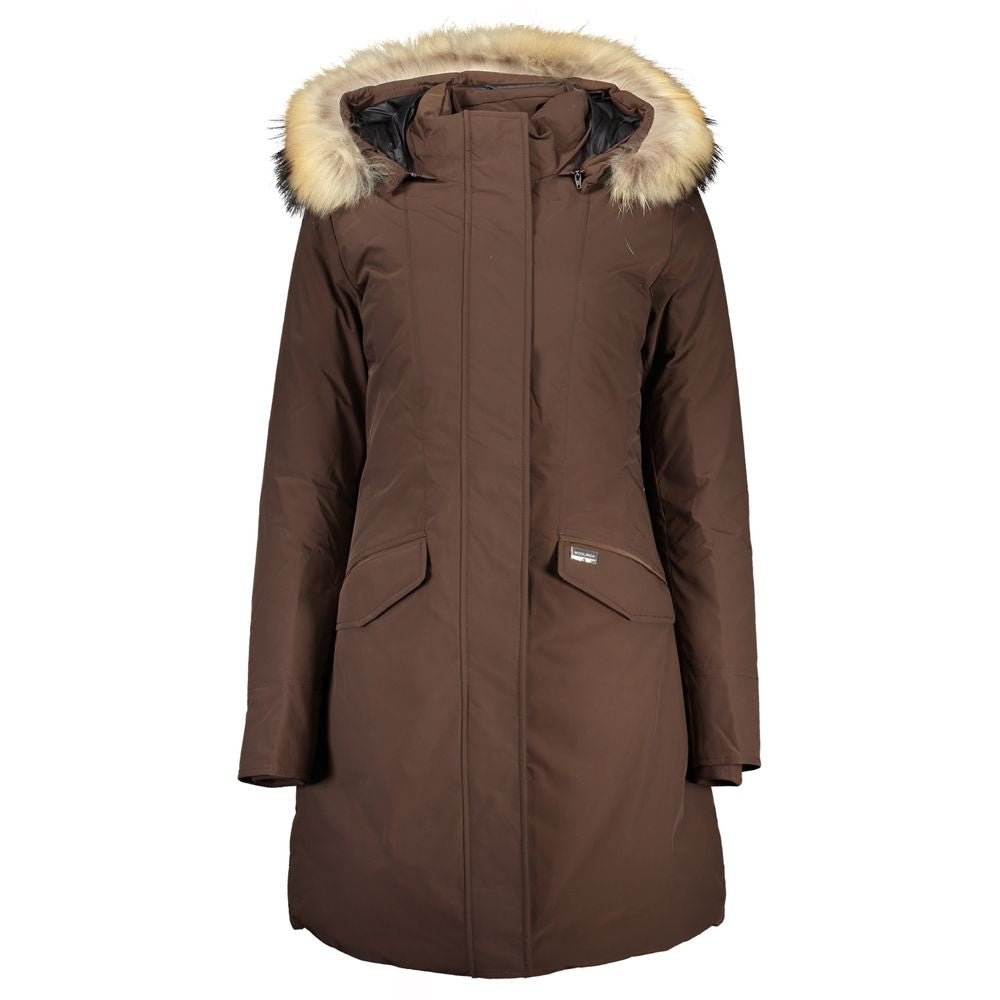 Woolrich Brown Cotton Jackets &amp; Coats