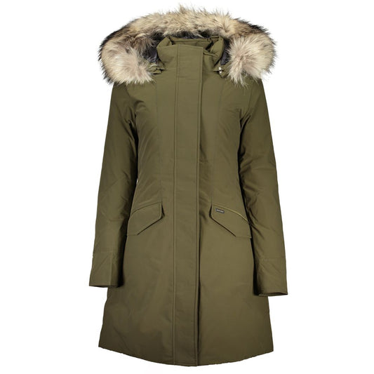 Woolrich Green Cotton Jackets &amp; Coats