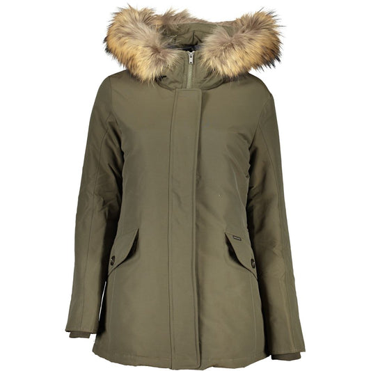 Woolrich Green Cotton Jackets &amp; Coats