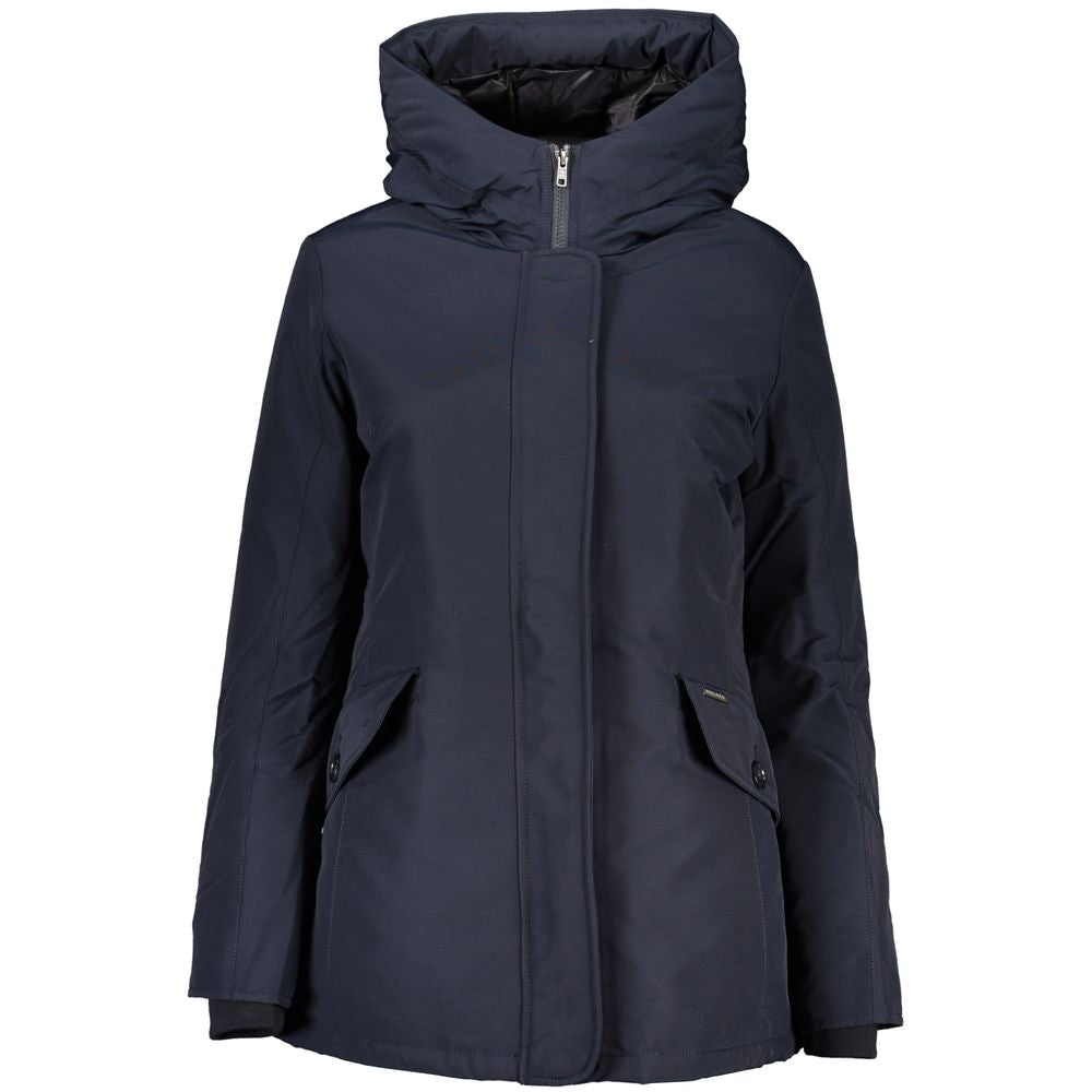 Woolrich Blue Cotton Jackets &amp; Coats