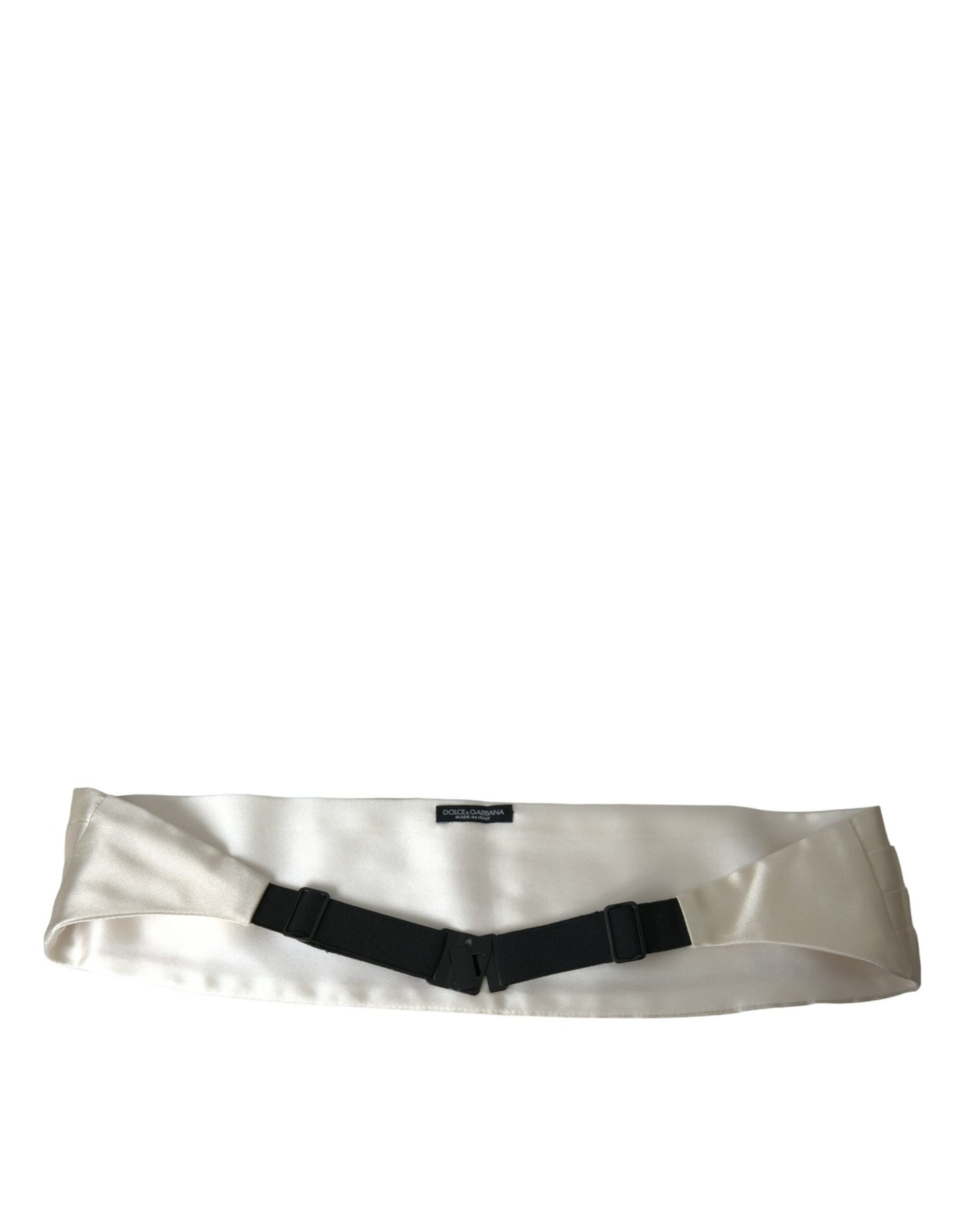 Dolce &amp; Gabbana White Men's Silk Wide Waist Cummerbund Belt