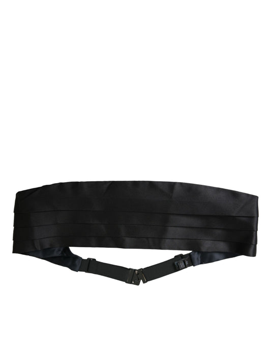 Dolce &amp; Gabbana Black Men's Silk Wide Waist Cummerbund Belt