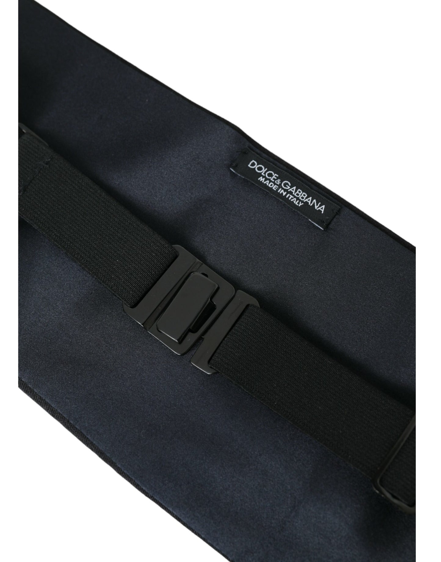 Dolce &amp; Gabbana Black Men's Silk Wide Waist Cummerbund Belt