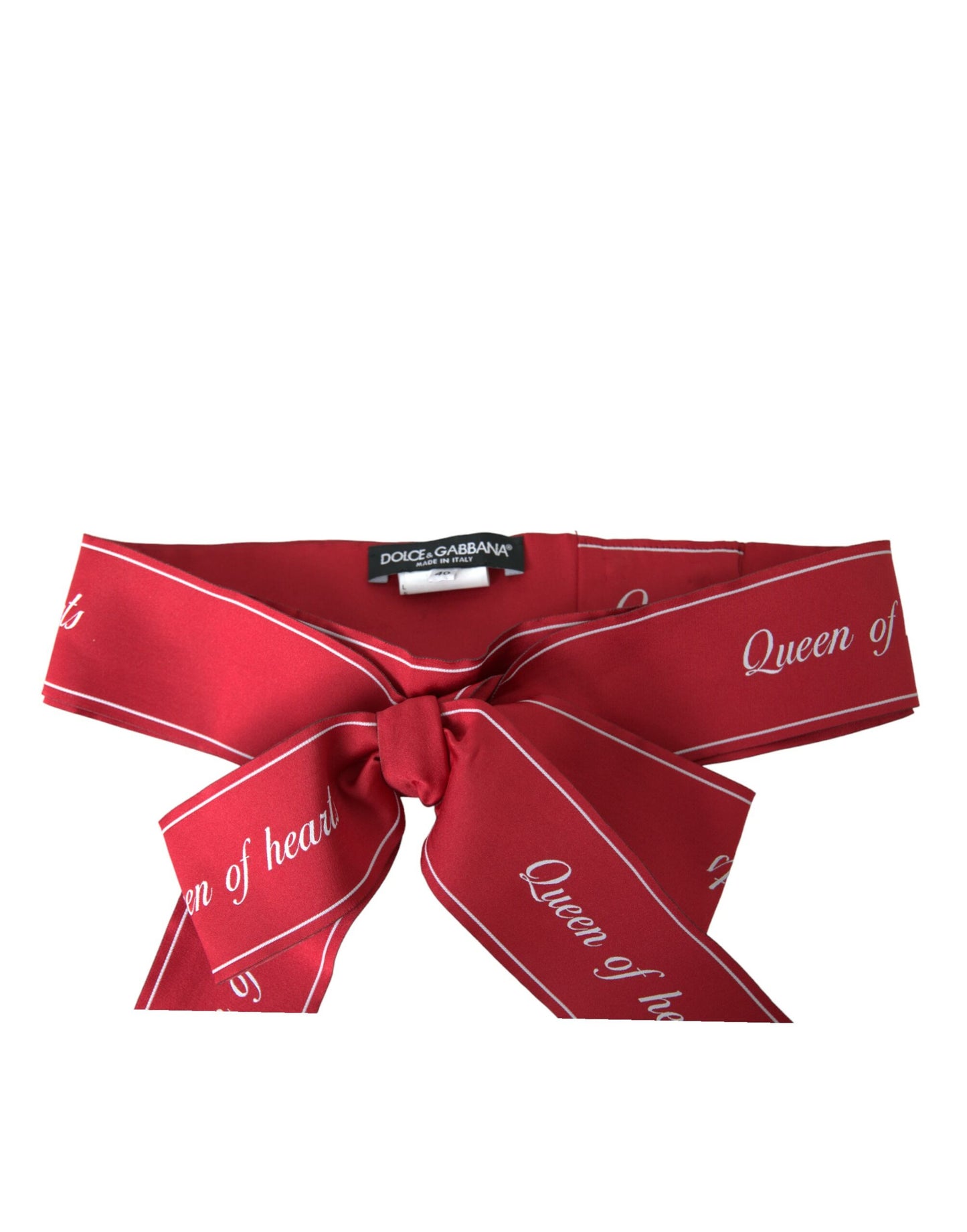 Dolce &amp; Gabbana Red Polyester Belt QUEEN OF HEARTS