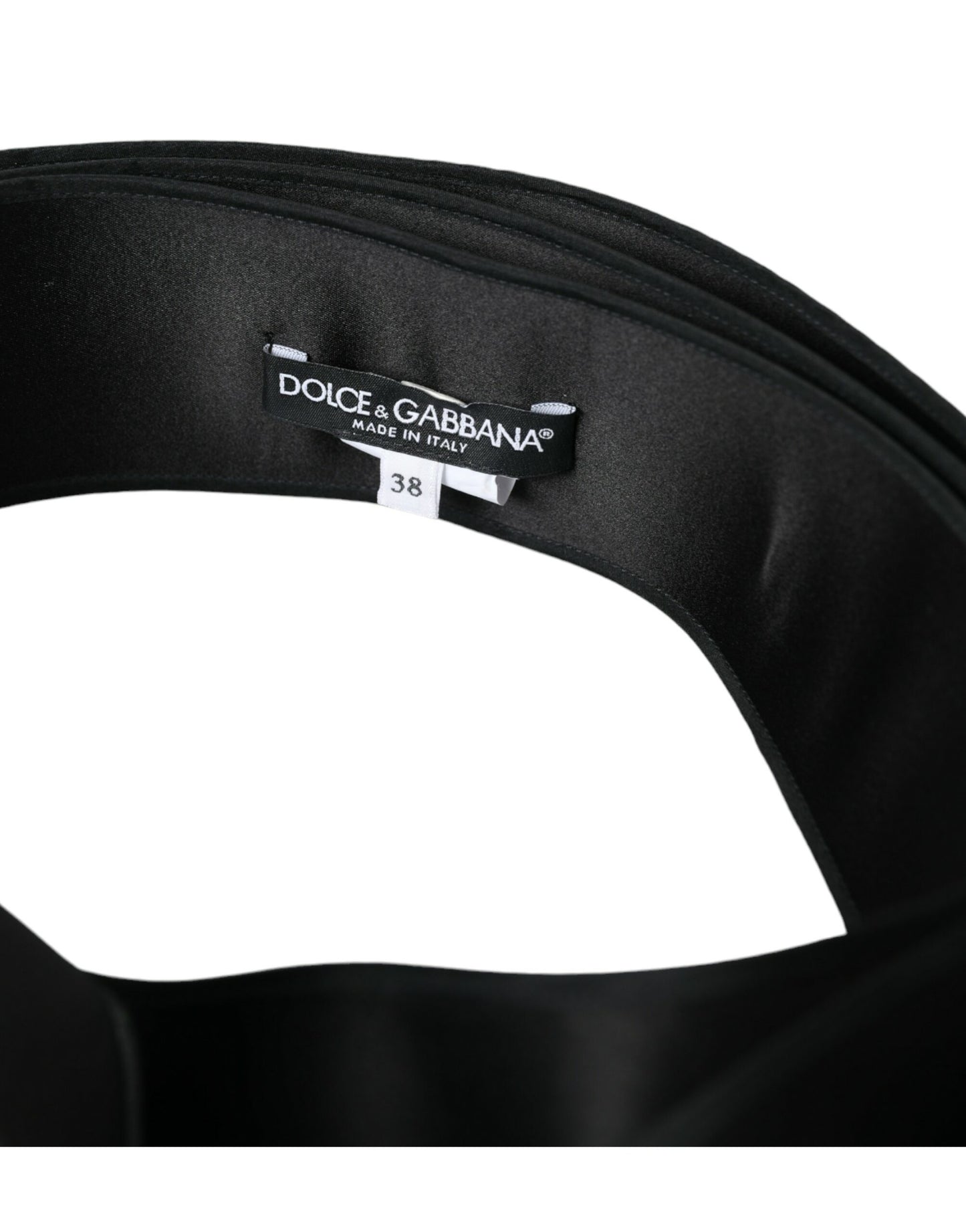 Dolce &amp; Gabbana Black Silk Satin Waist Belt for Women