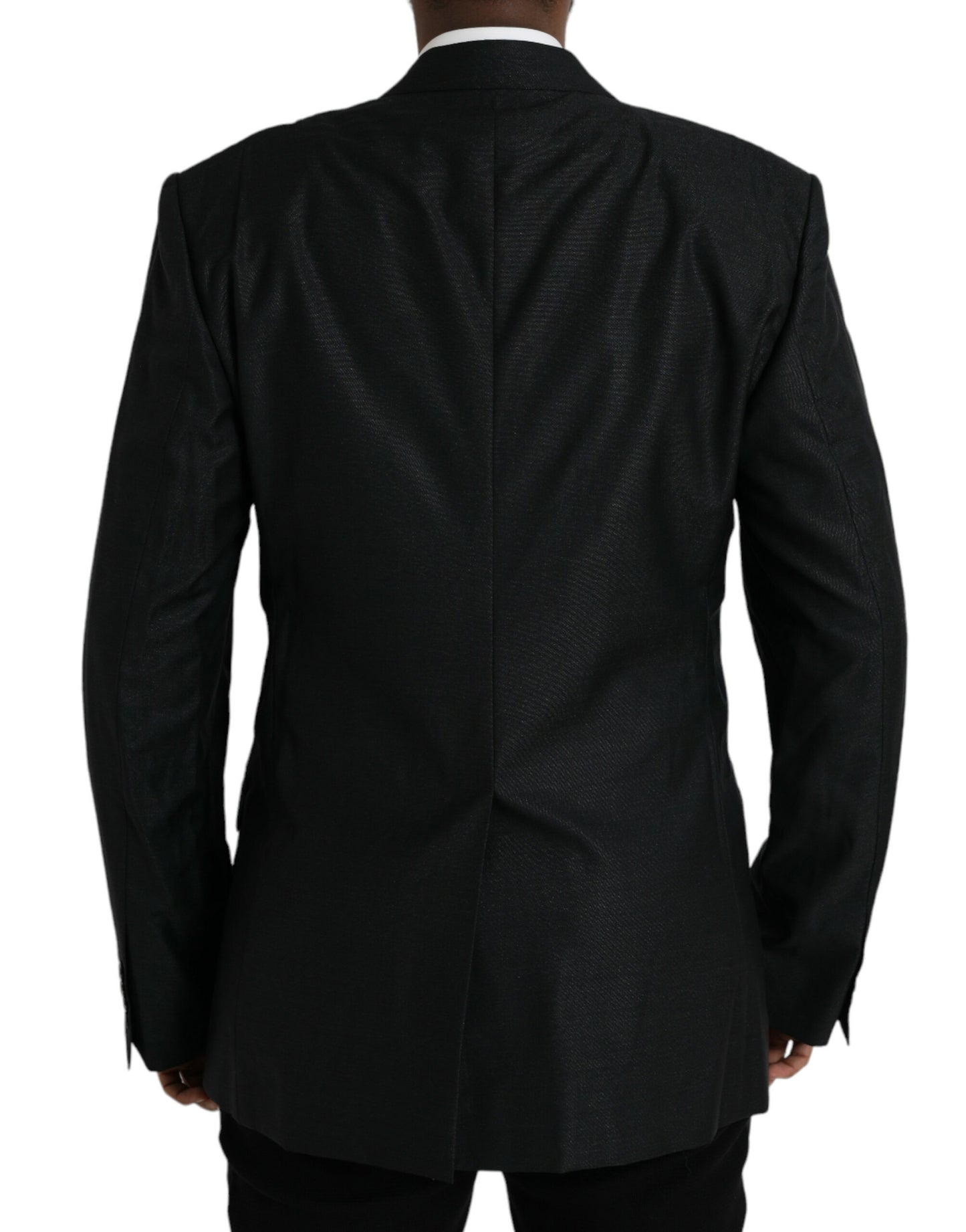 Dolce &amp; Gabbana Black Wool Coat Single Breasted with Notch Blazer