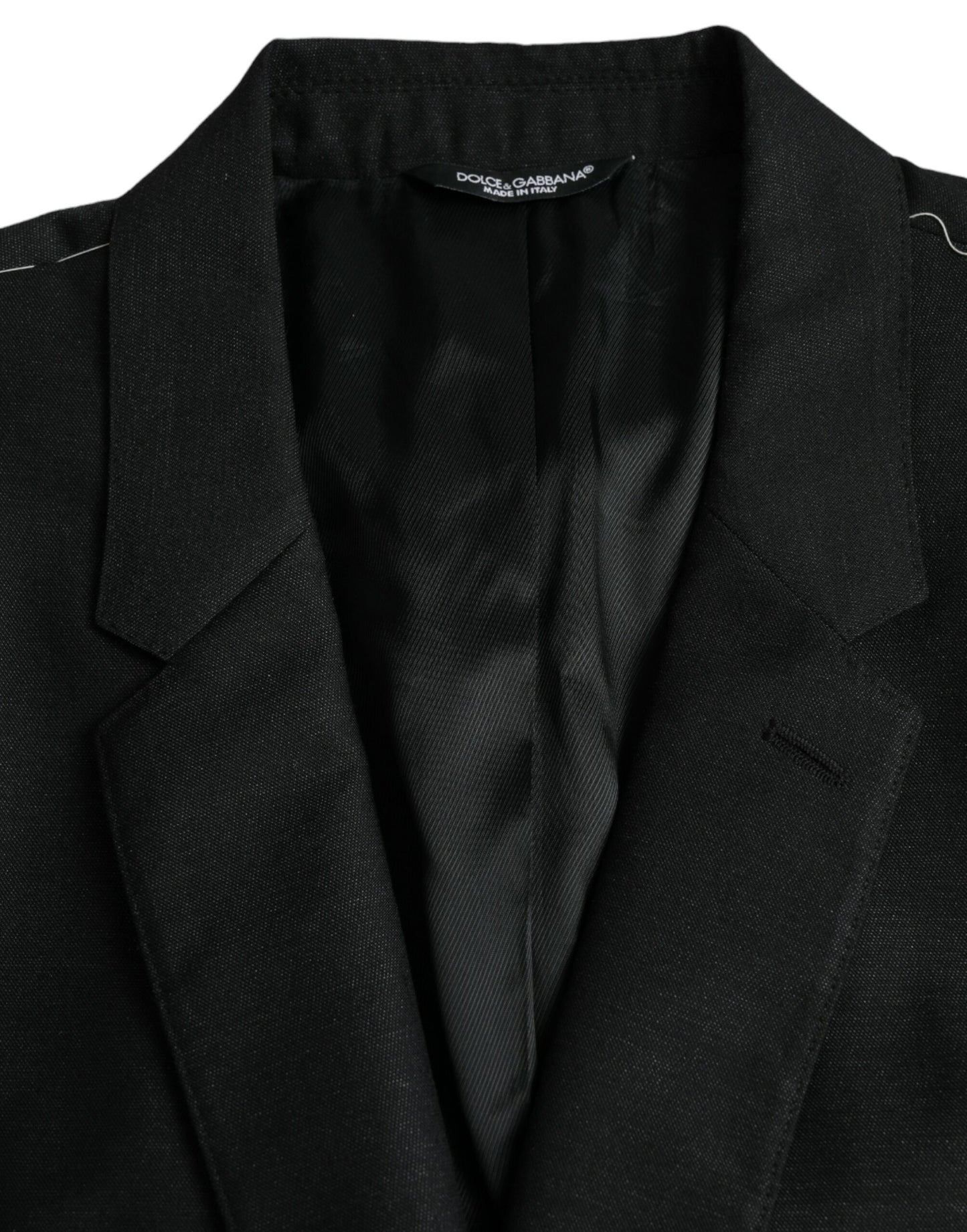 Dolce &amp; Gabbana Black Wool Coat Single Breasted with Notch Blazer