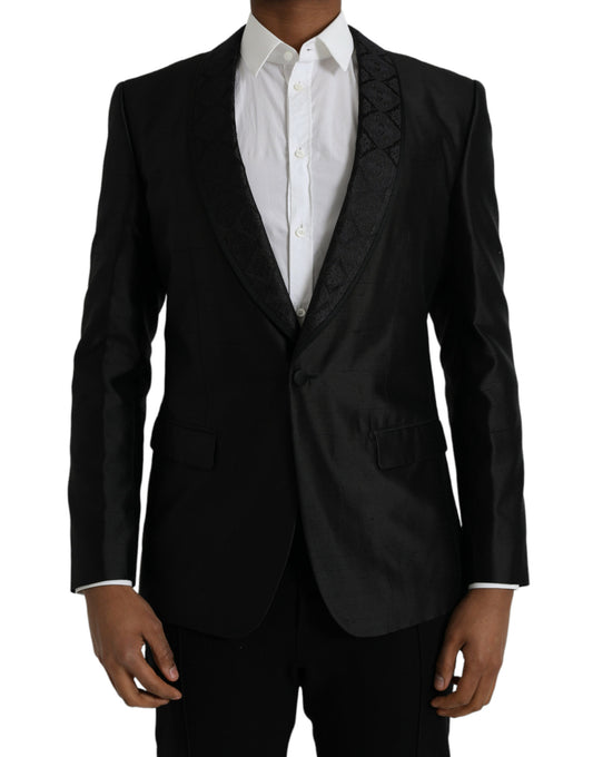 Dolce &amp; Gabbana Black MARTINI Single Breasted Coat Blazer