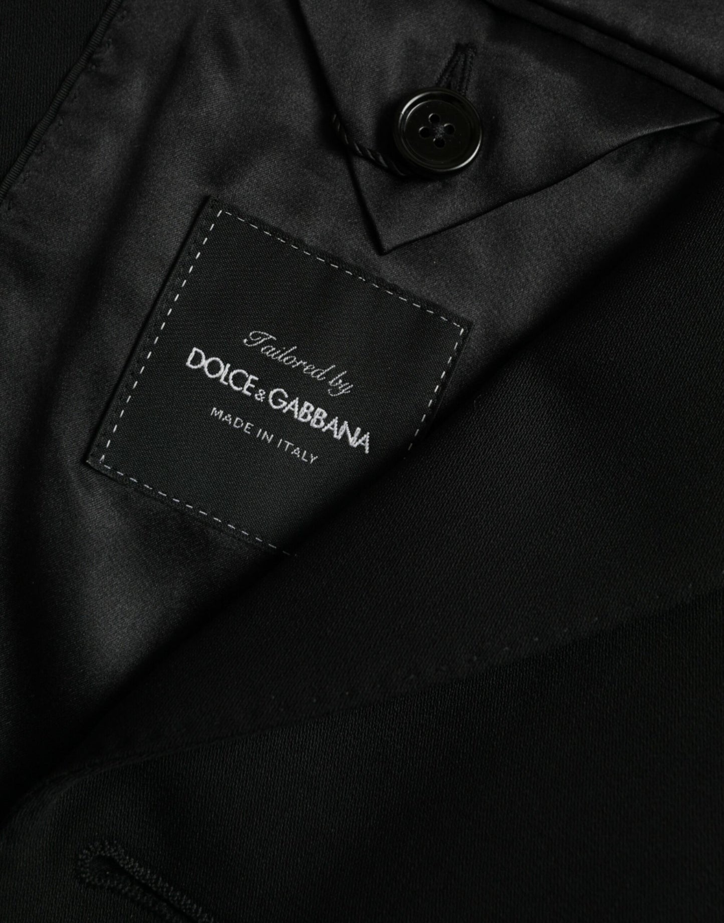 Dolce &amp; Gabbana Black Single Breasted Wool Coat with Lace Blazer