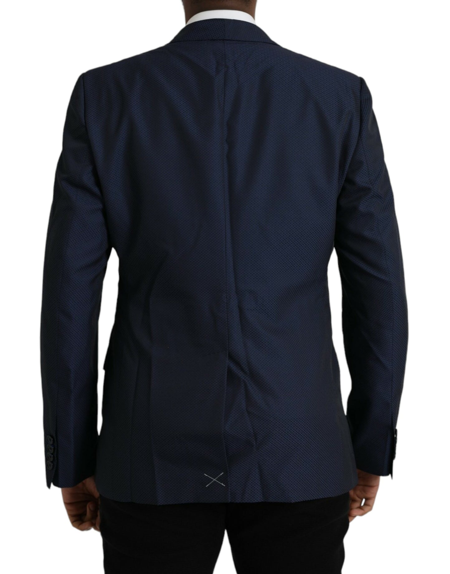 Dolce & Gabbana Blauer MARTINI Schal Einreihiger Blazer