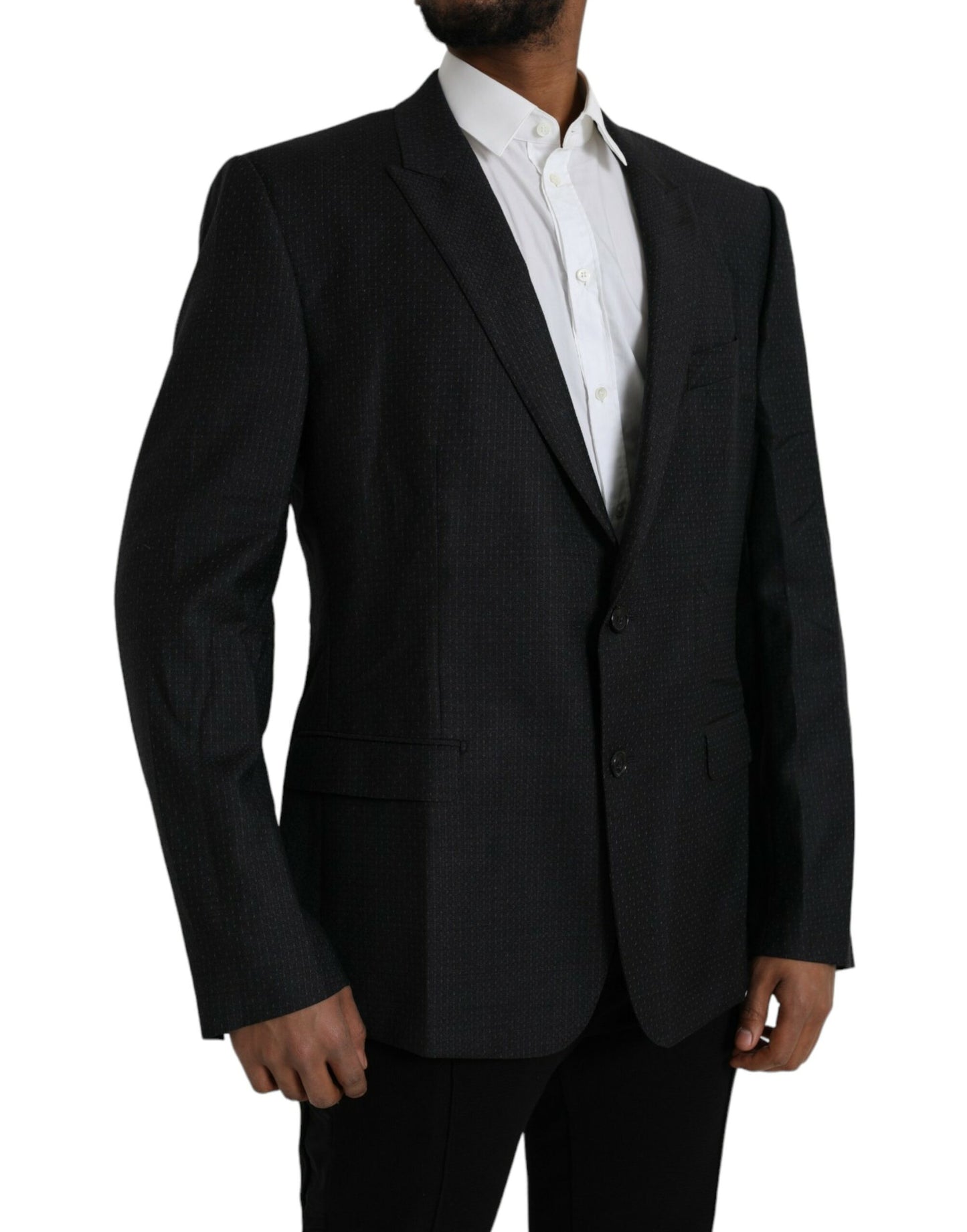 Dolce &amp; Gabbana Black Wool Coat MARTINI Single Breasted Blazer