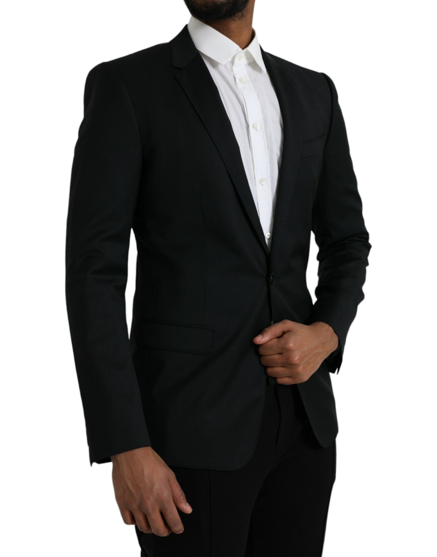 Dolce &amp; Gabbana Black Single Breasted Wool Blazer MARTINI