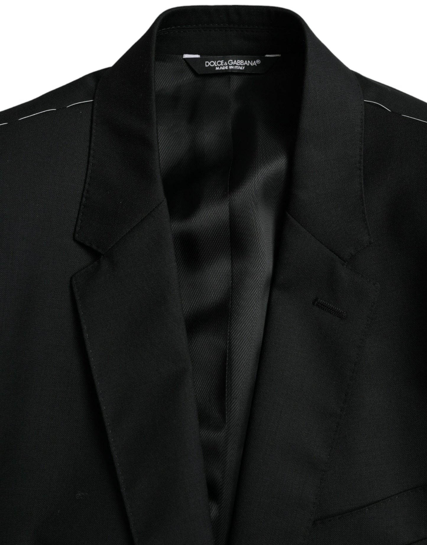 Dolce &amp; Gabbana Black Single Breasted Wool Blazer MARTINI