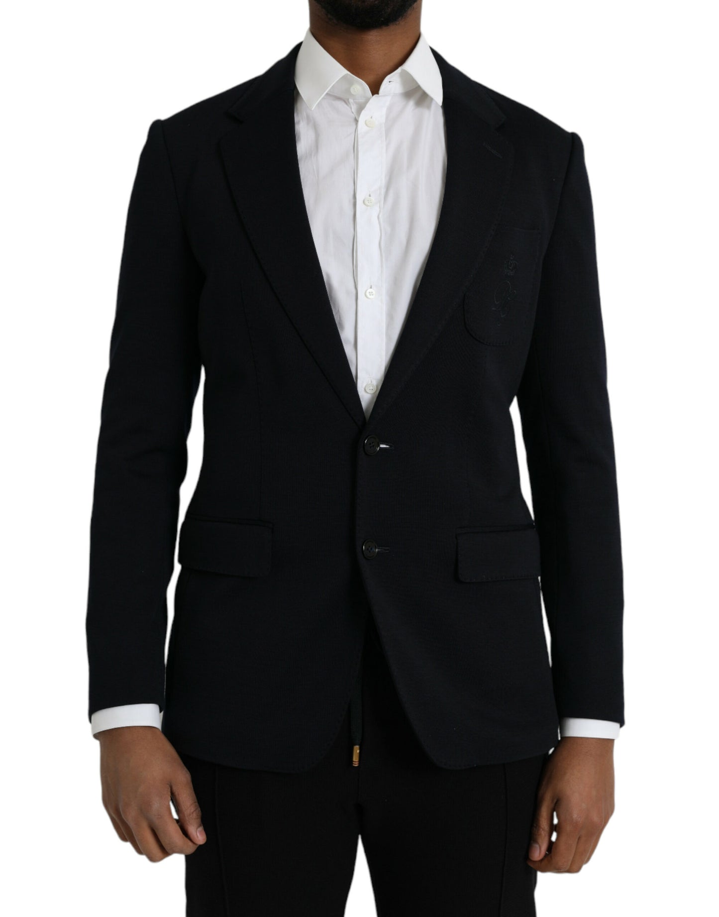 Dolce &amp; Gabbana Black Wool Coat Single Breasted with Notch Blazer