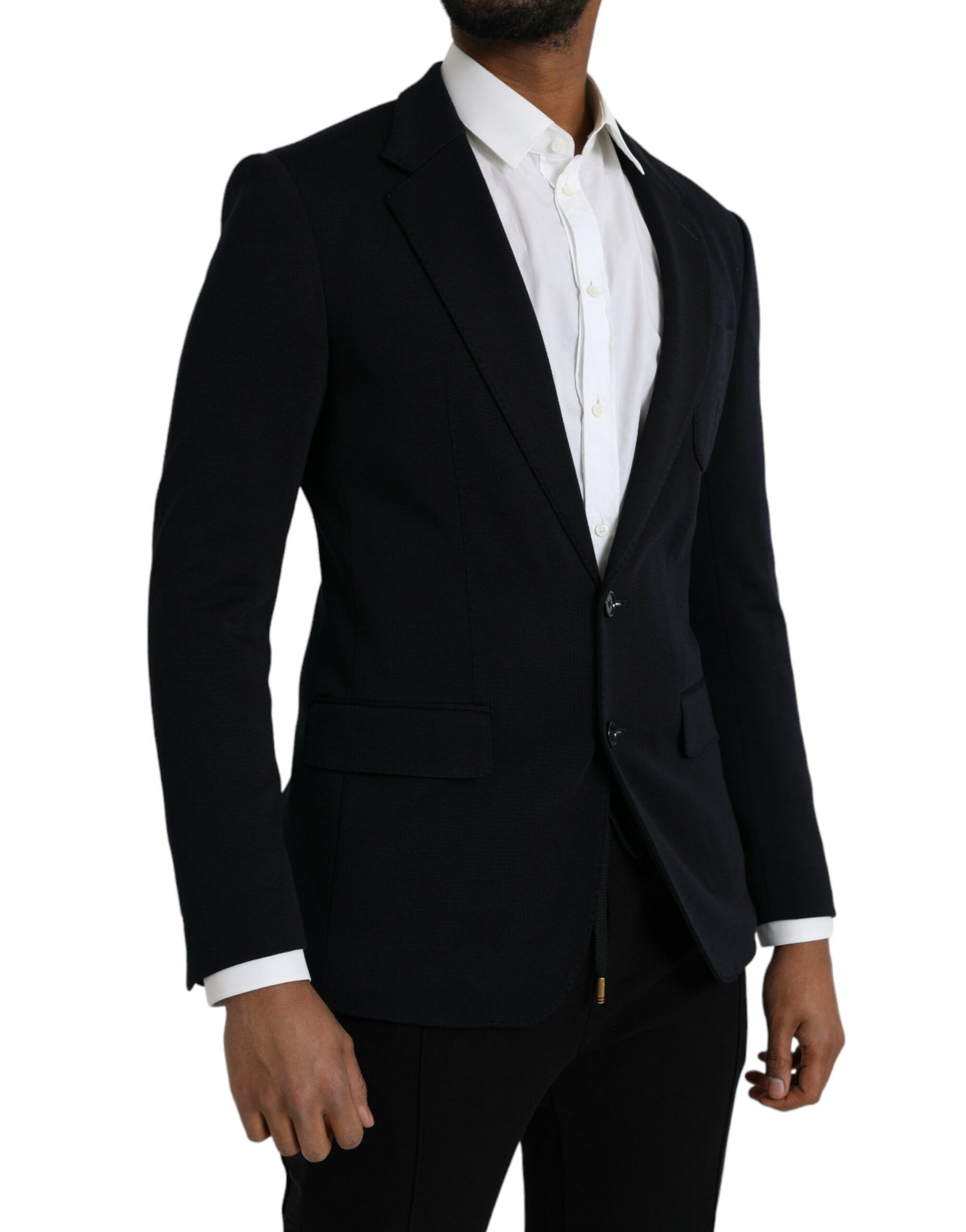 Dolce &amp; Gabbana Black Wool Coat Single Breasted with Notch Blazer