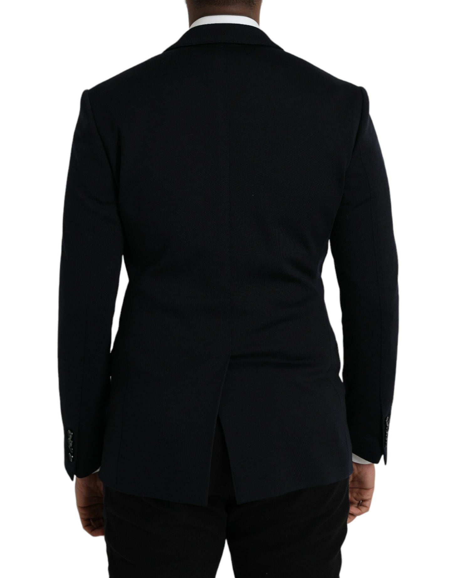 Dolce &amp; Gabbana Black Wool Coat Single Breasted with Notch Blazer