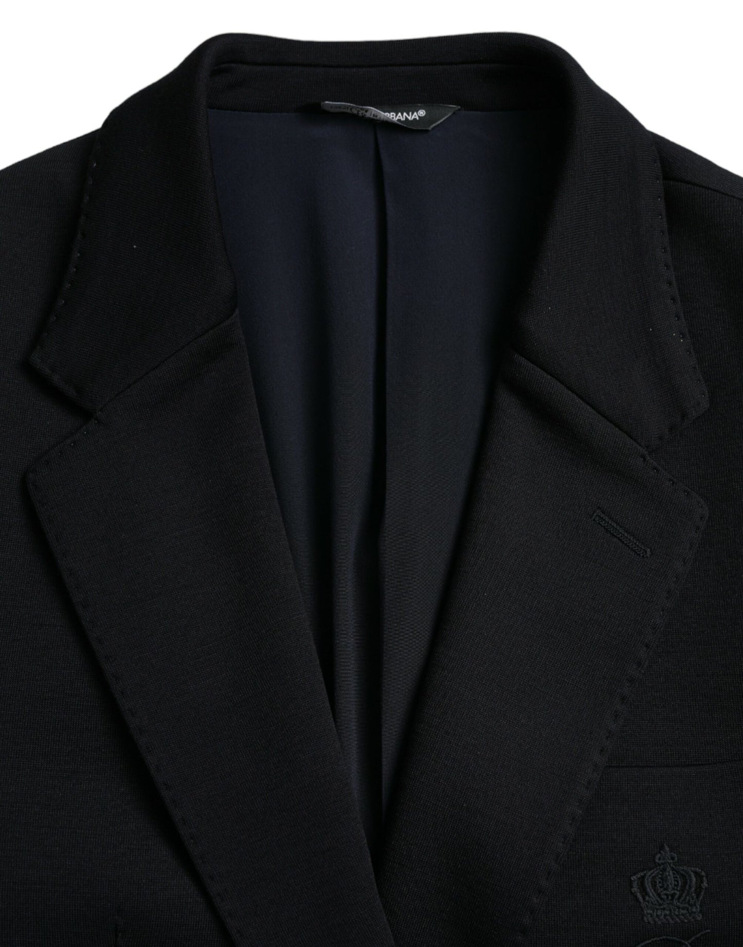 Dolce &amp; Gabbana Black Wool Coat Single Breasted with Notch Blazer