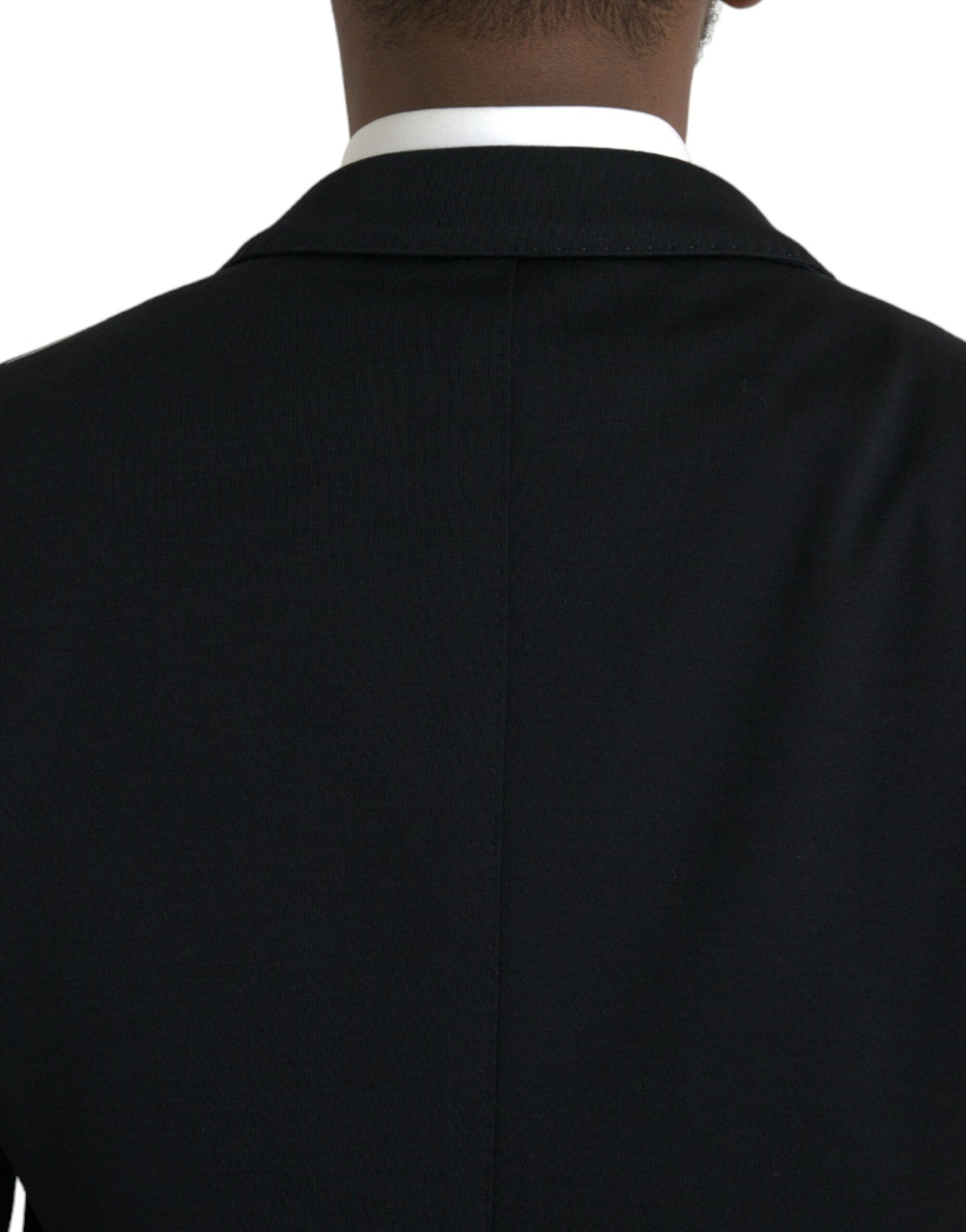 Dolce &amp; Gabbana Black Wool Coat Single Breasted with Notch Blazer