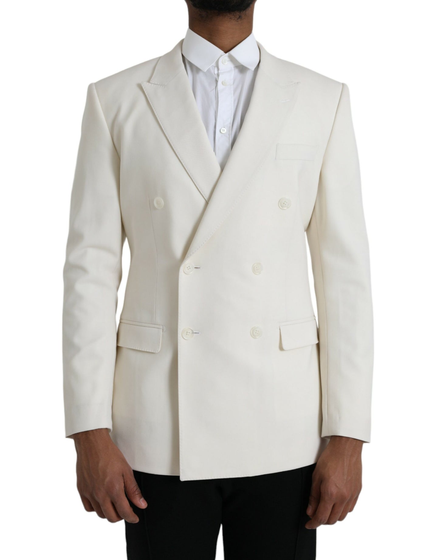 Dolce &amp; Gabbana White Wool Blazer MARTINI Double Breasted