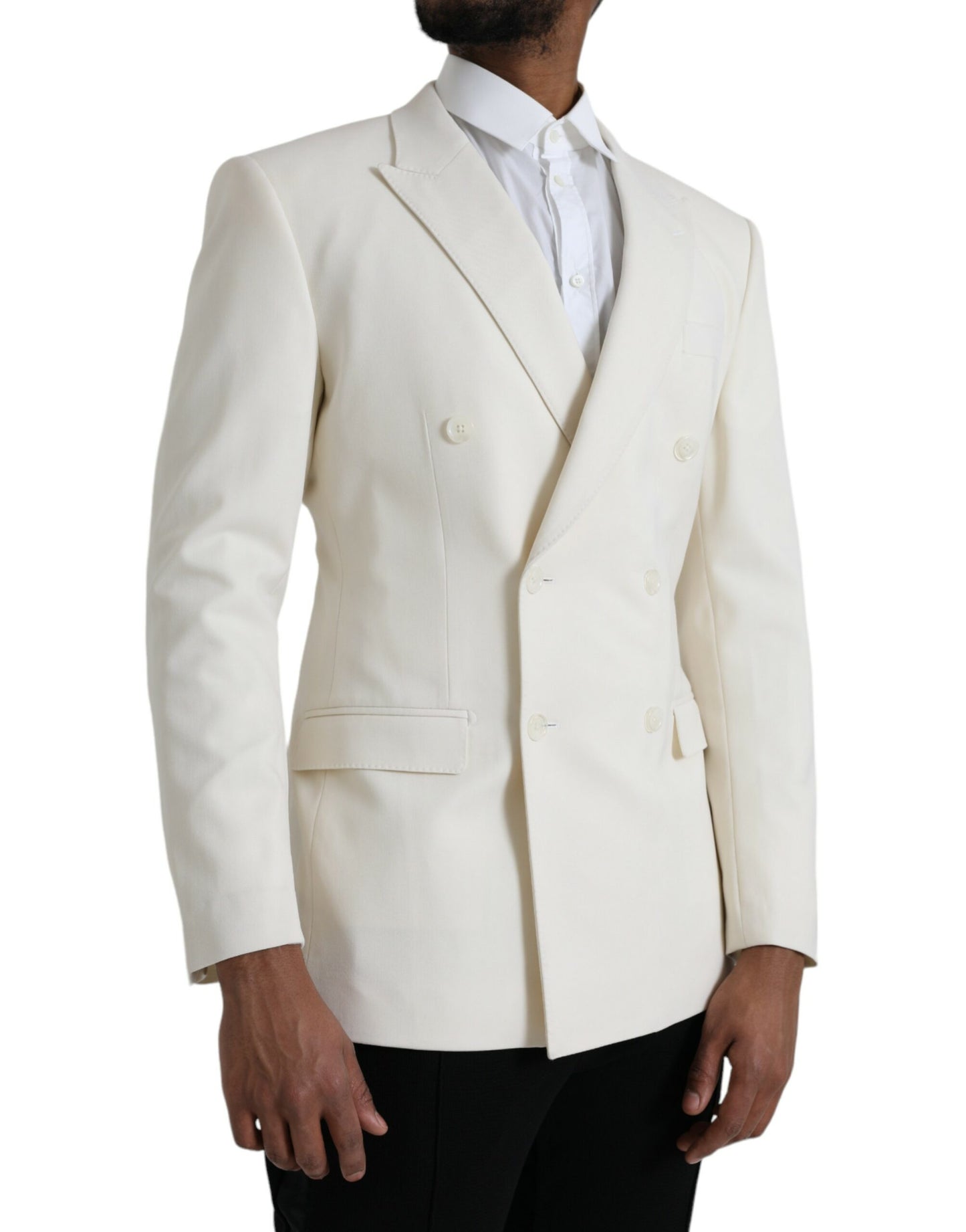 Dolce &amp; Gabbana White Wool Blazer MARTINI Double Breasted