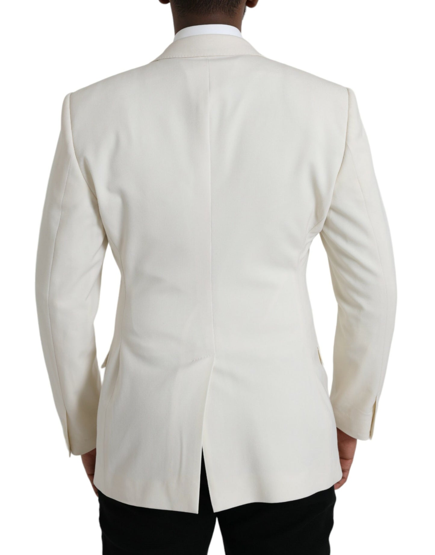 Dolce &amp; Gabbana White Wool Blazer MARTINI Double Breasted