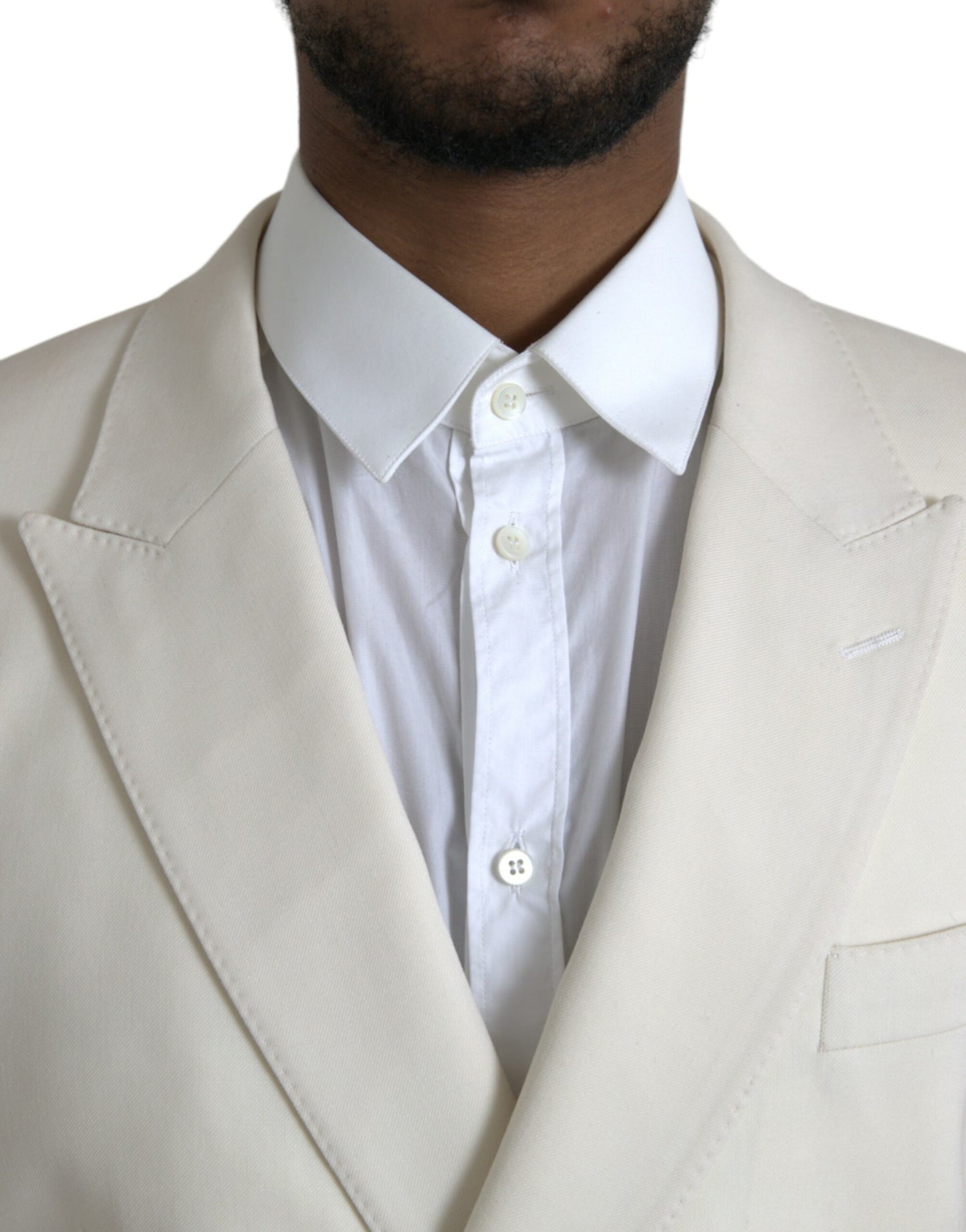 Dolce &amp; Gabbana White Wool Blazer MARTINI Double Breasted