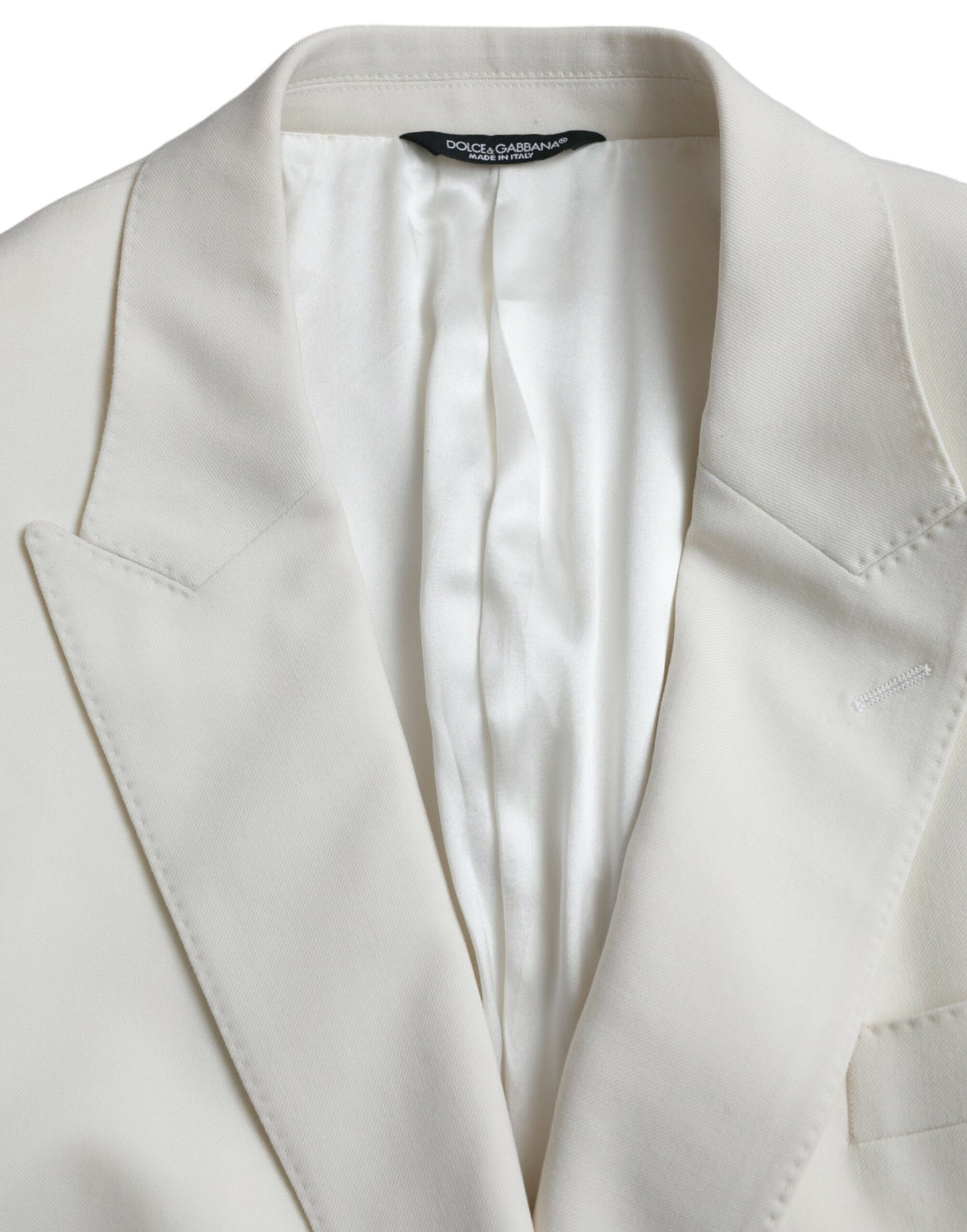 Dolce &amp; Gabbana White Wool Blazer MARTINI Double Breasted