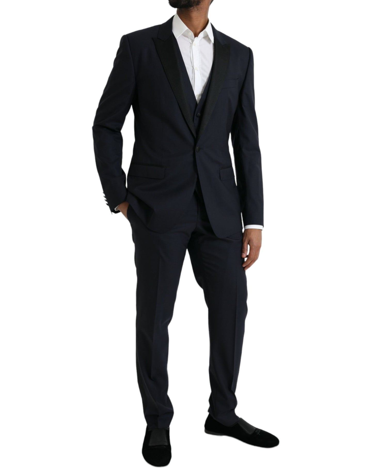 Dolce &amp; Gabbana Dark Blue MARTINI Wool Suit Formal 3 Piece