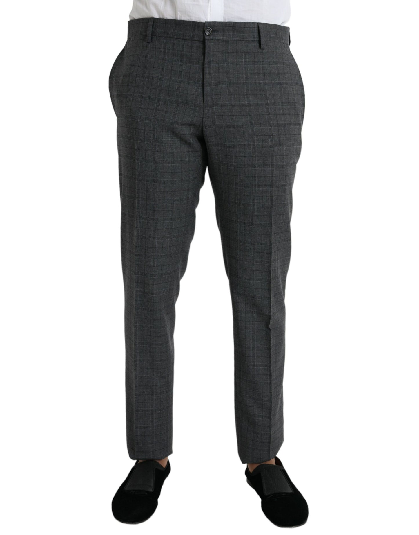 Dolce &amp; Gabbana Grey Checked Wool Suit MARTINI Formal 2 Piece Suit