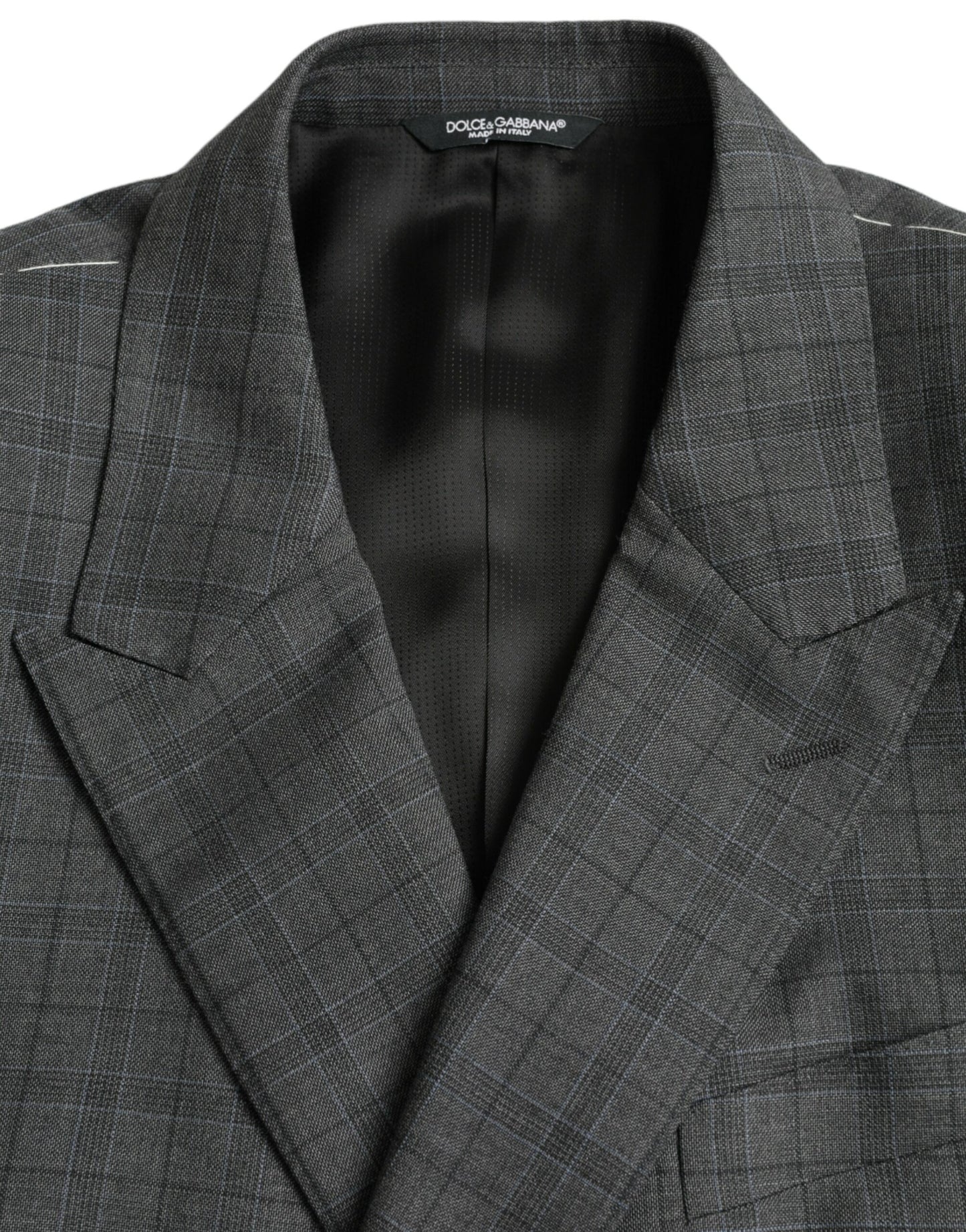 Dolce &amp; Gabbana Grey Checked Wool Suit MARTINI Formal 2 Piece Suit