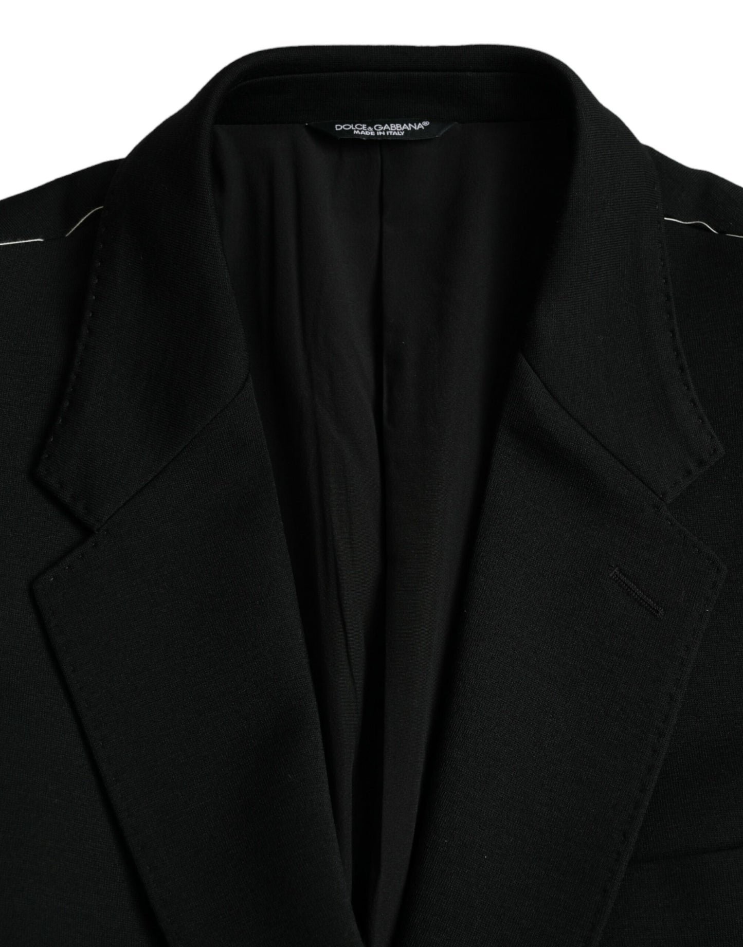 Dolce &amp; Gabbana Black Single Breasted Wool Coat Blazer