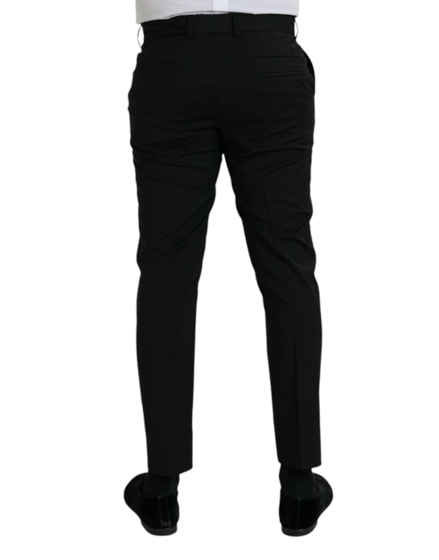 Dolce &amp; Gabbana Black Wool SlimFit Dress Formal Pants