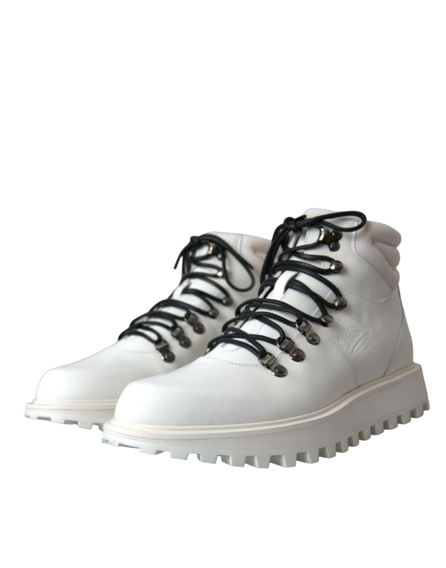 Dolce &amp; Gabbana White Vulcano Trekking Men's Boots Shoes