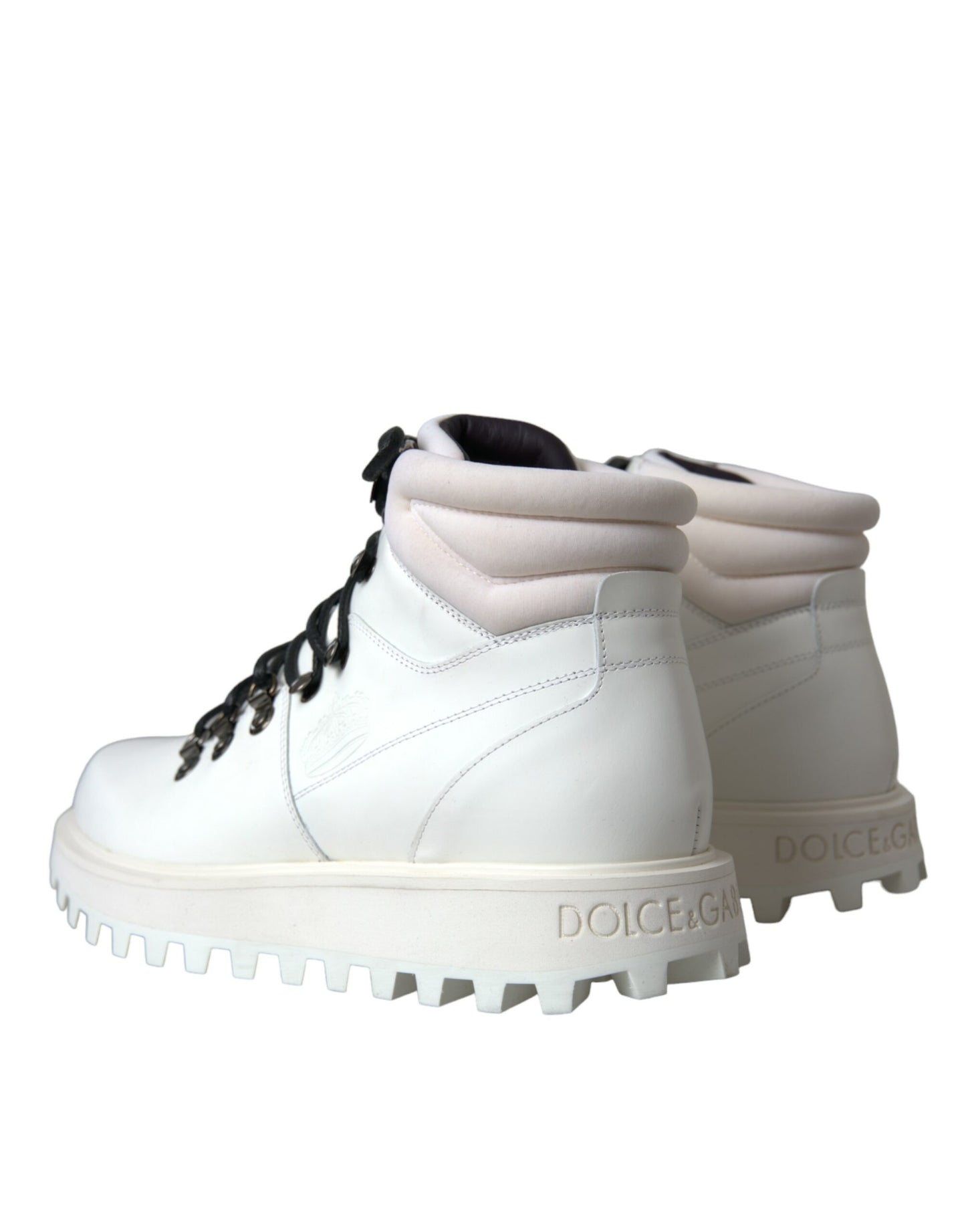 Dolce &amp; Gabbana White Vulcano Trekking Men's Boots Shoes