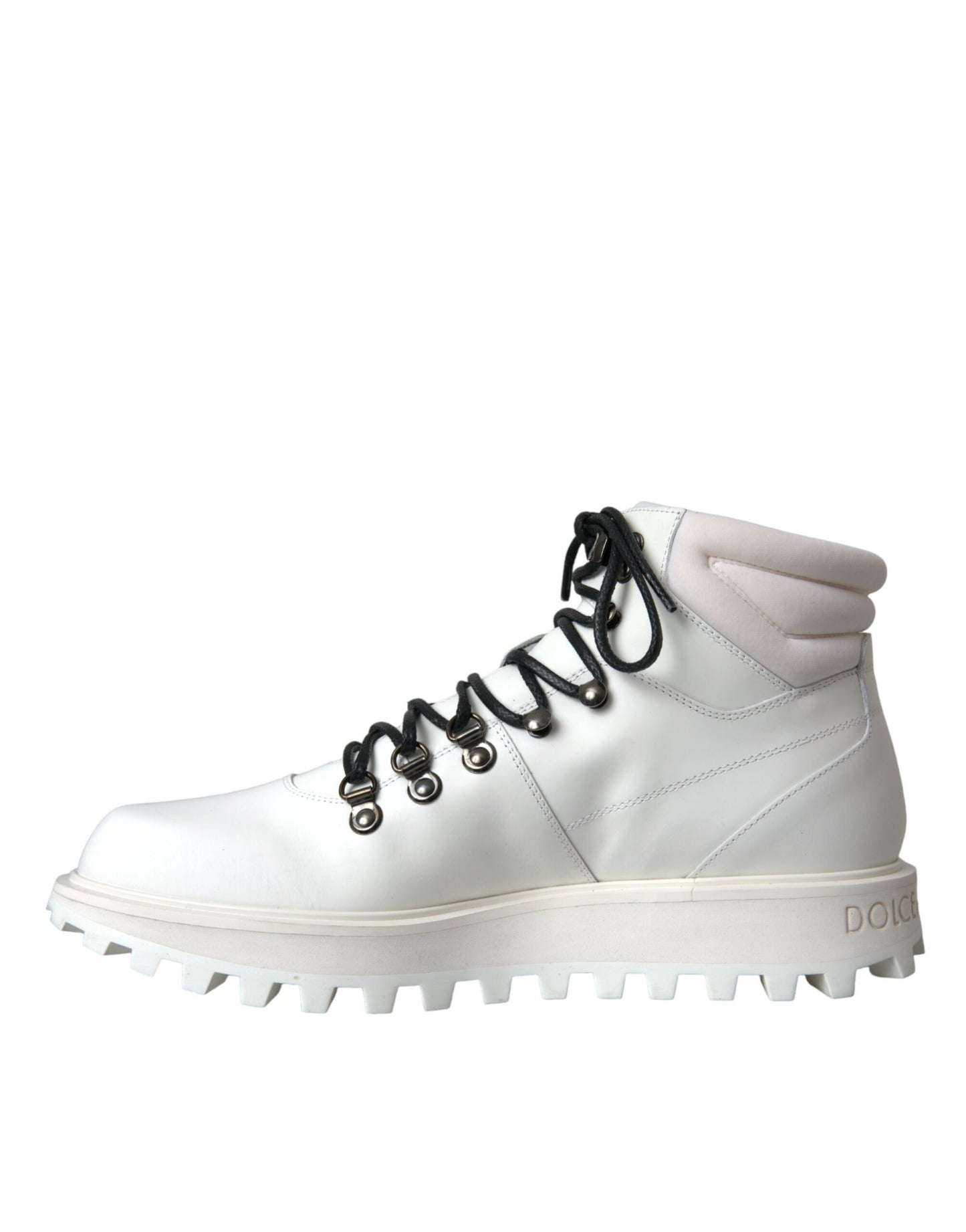 Dolce &amp; Gabbana White Vulcano Trekking Men's Boots Shoes