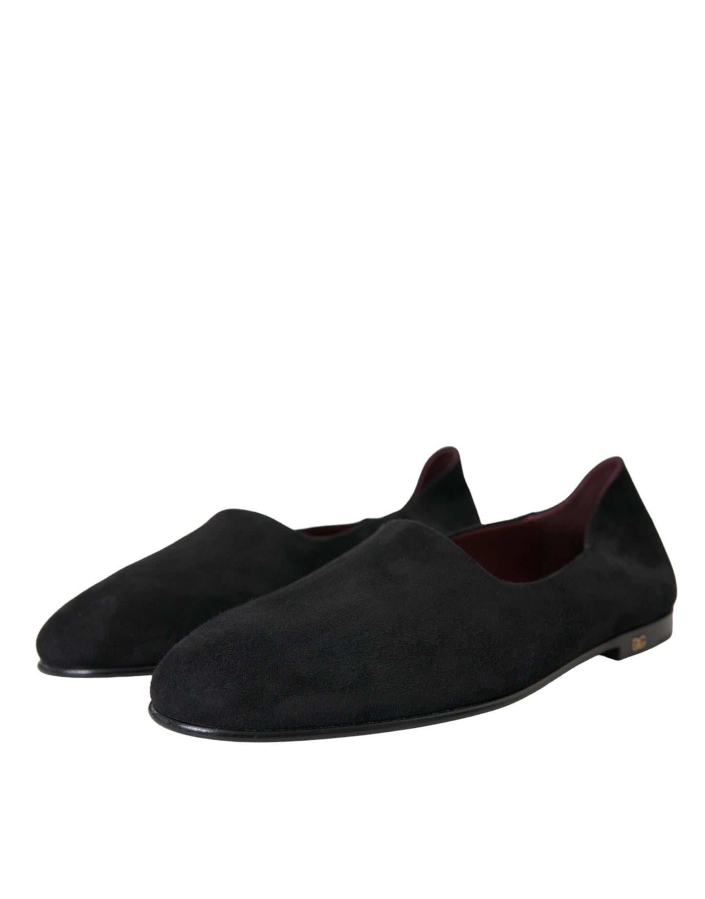 Dolce &amp; Gabbana Black Suede Loafers Formal Dress Slip On Shoes