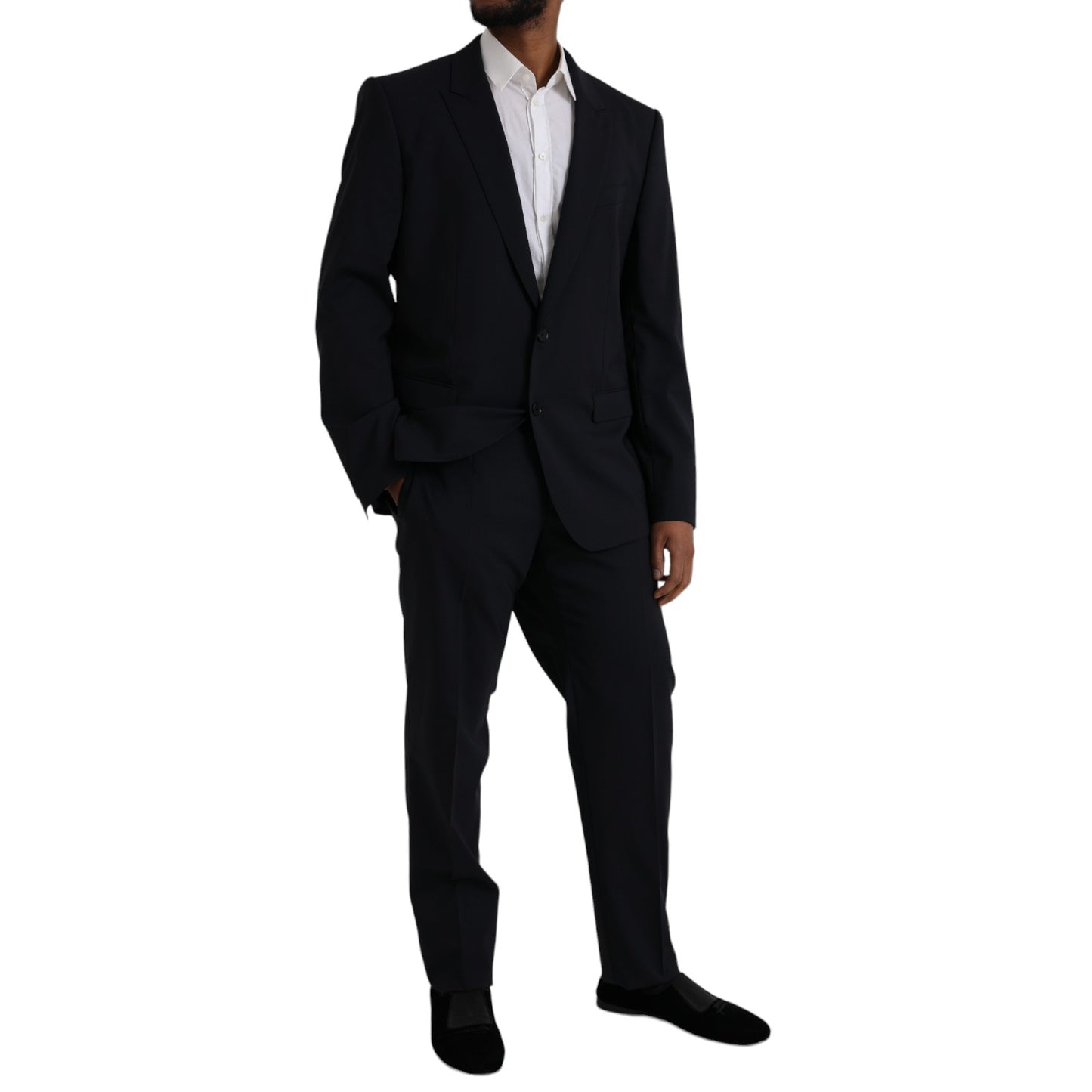 Dolce &amp; Gabbana Blue MARTINI Wool Formal 2-Piece Suit