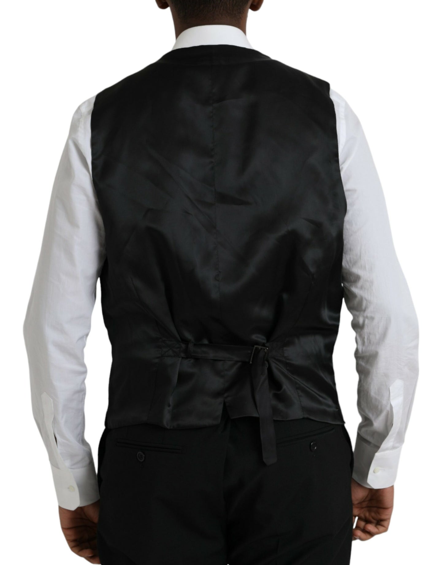 Dolce &amp; Gabbana Black Polyester STAFF Formal 3 Piece Suit