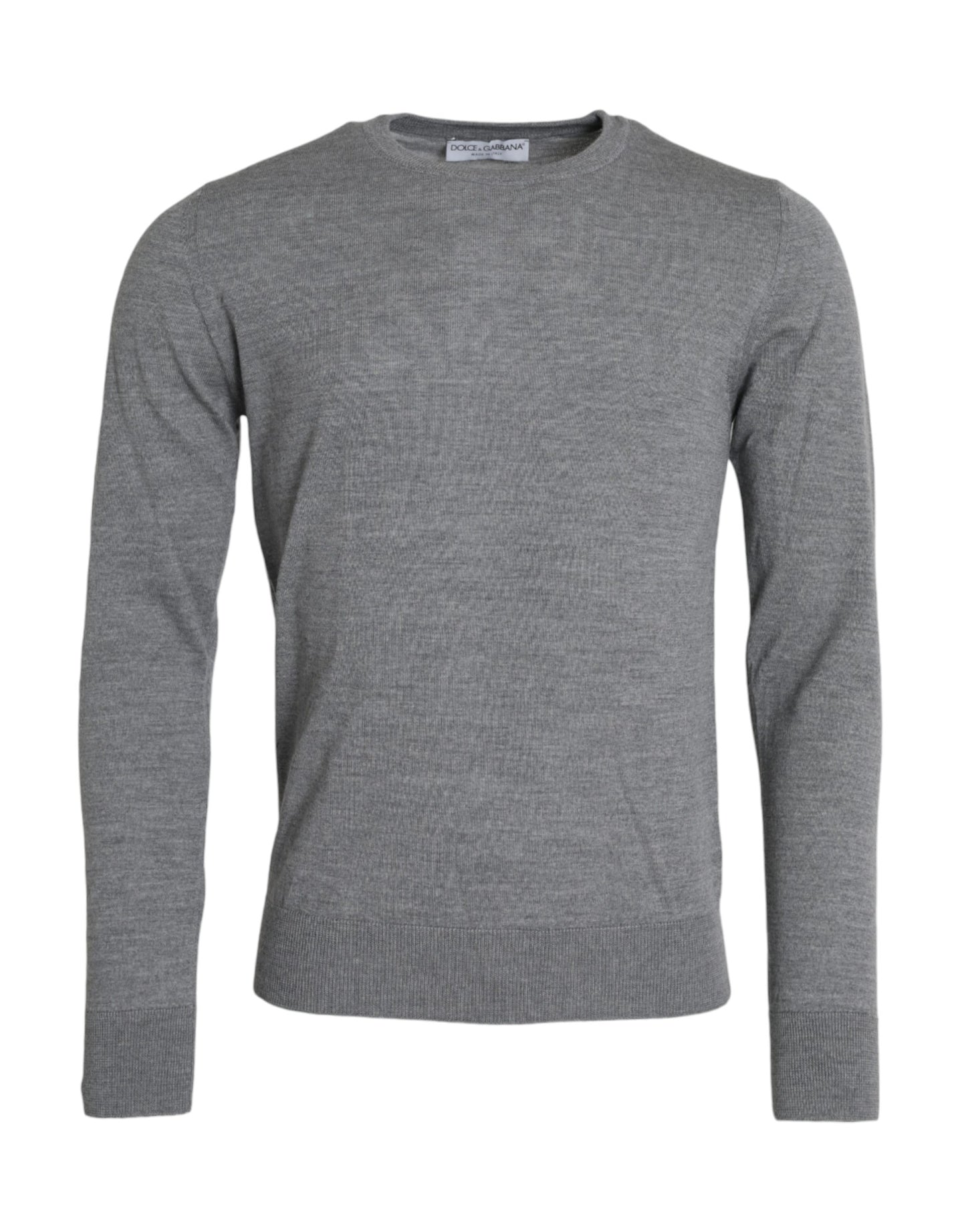 Dolce &amp; Gabbana Ash Grey Wool Crew Neck Sweater